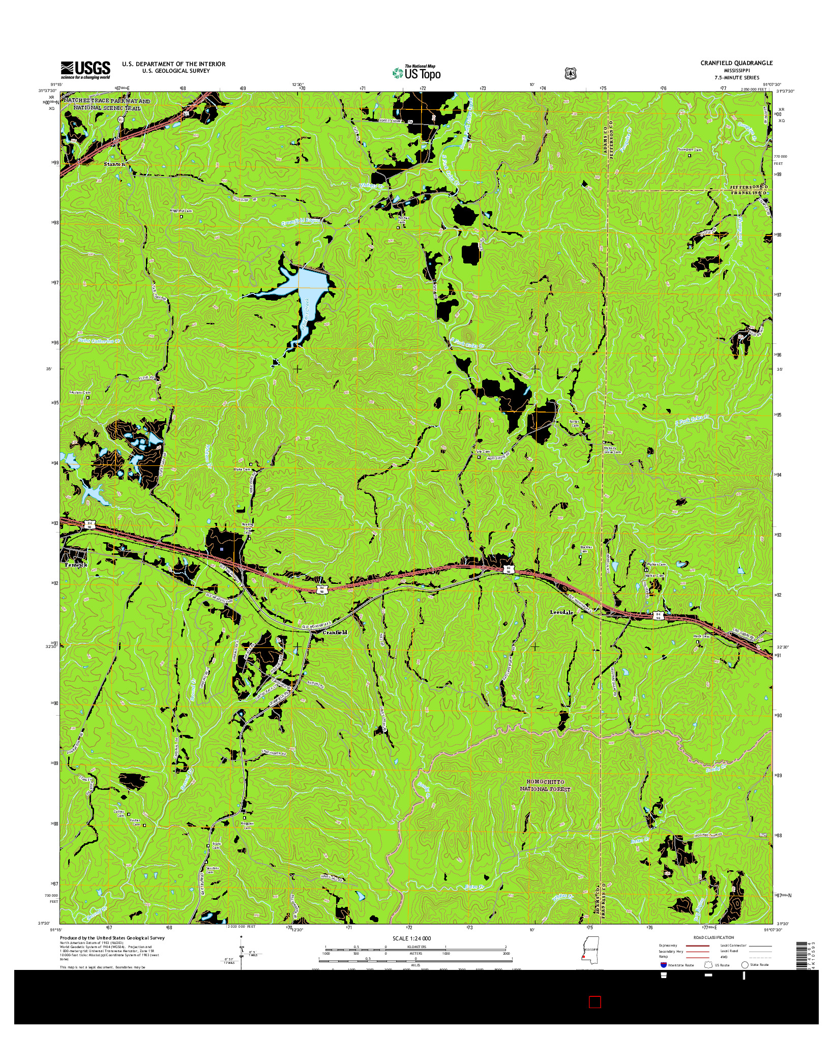 USGS US TOPO 7.5-MINUTE MAP FOR CRANFIELD, MS 2015