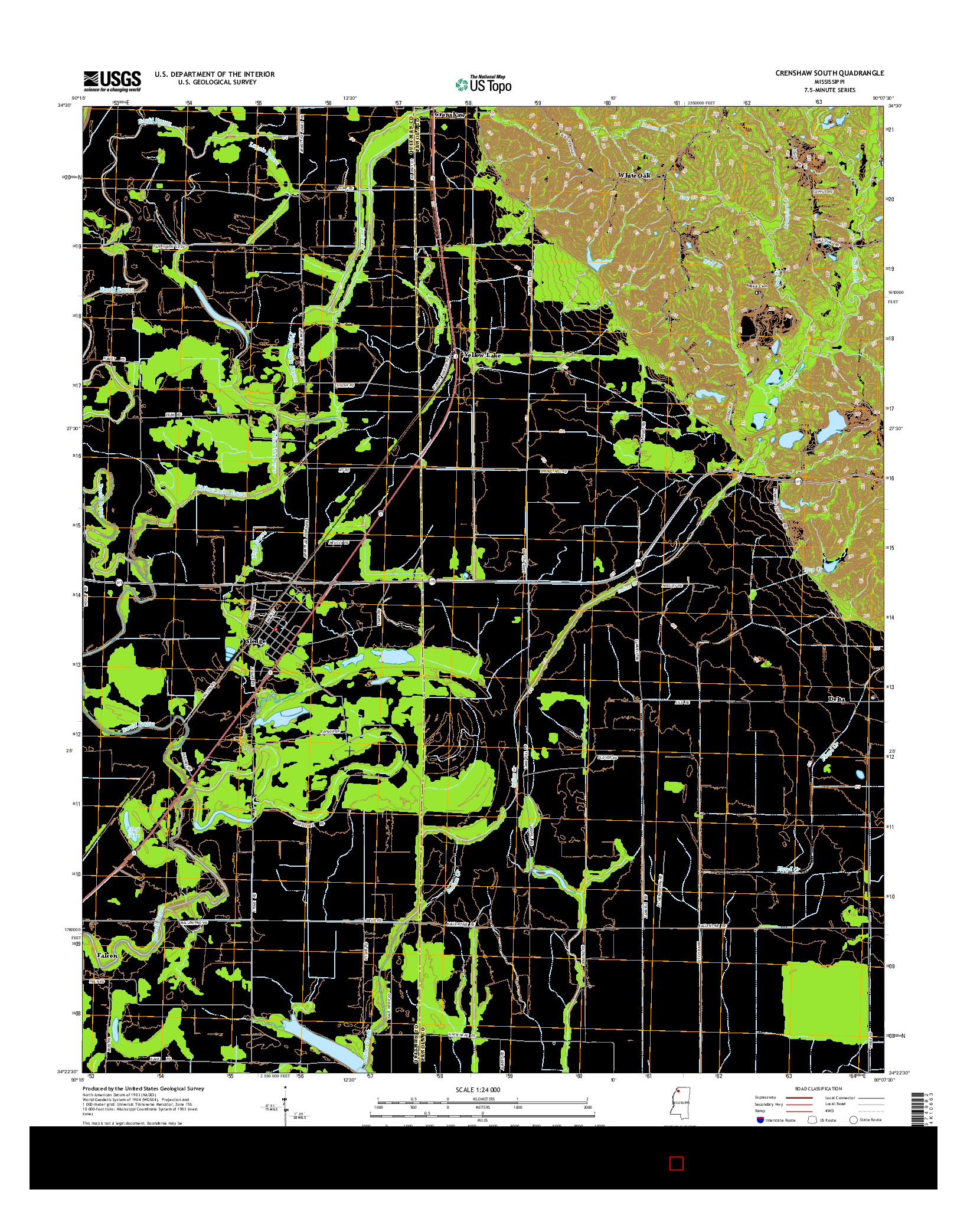 USGS US TOPO 7.5-MINUTE MAP FOR CRENSHAW SOUTH, MS 2015