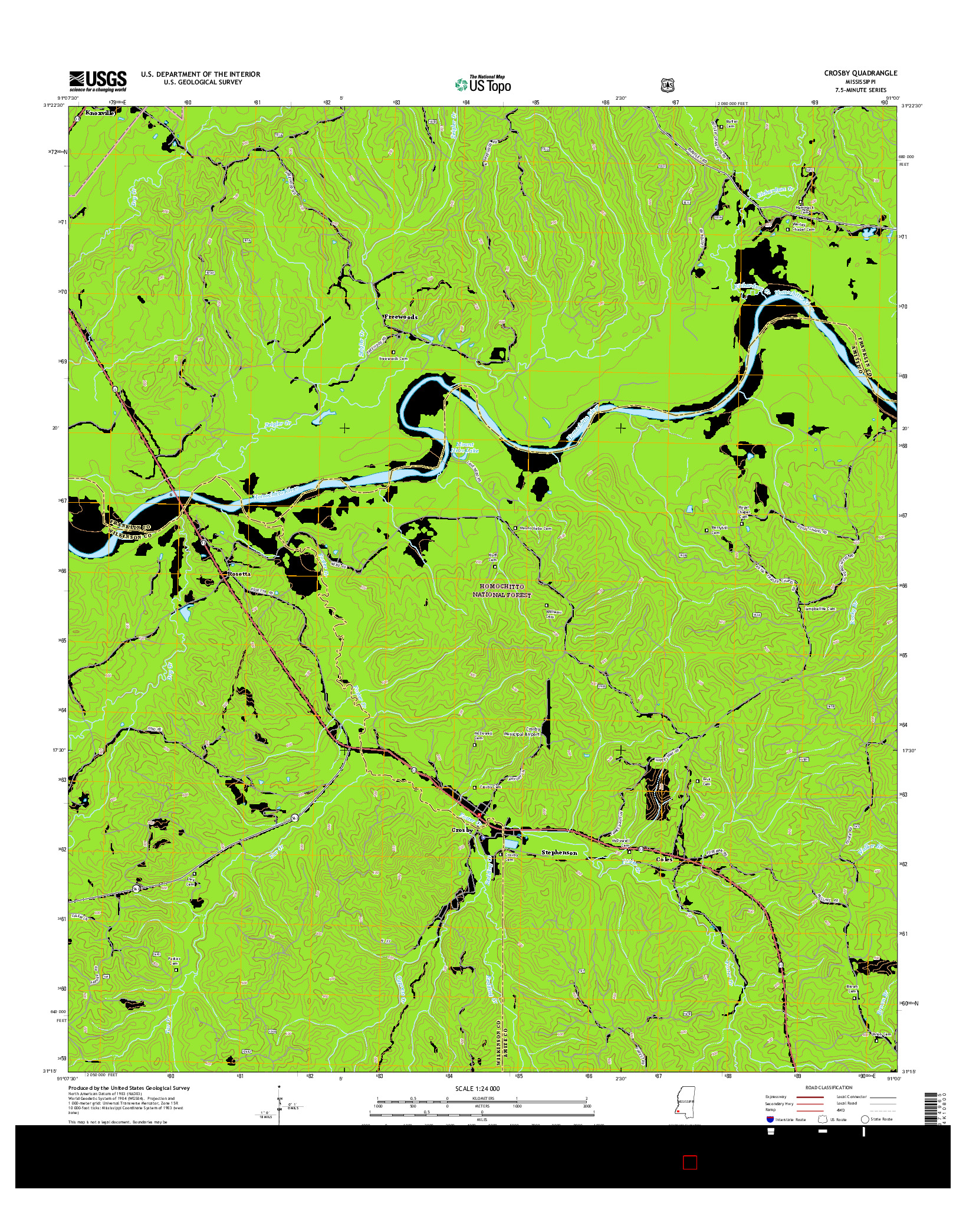 USGS US TOPO 7.5-MINUTE MAP FOR CROSBY, MS 2015
