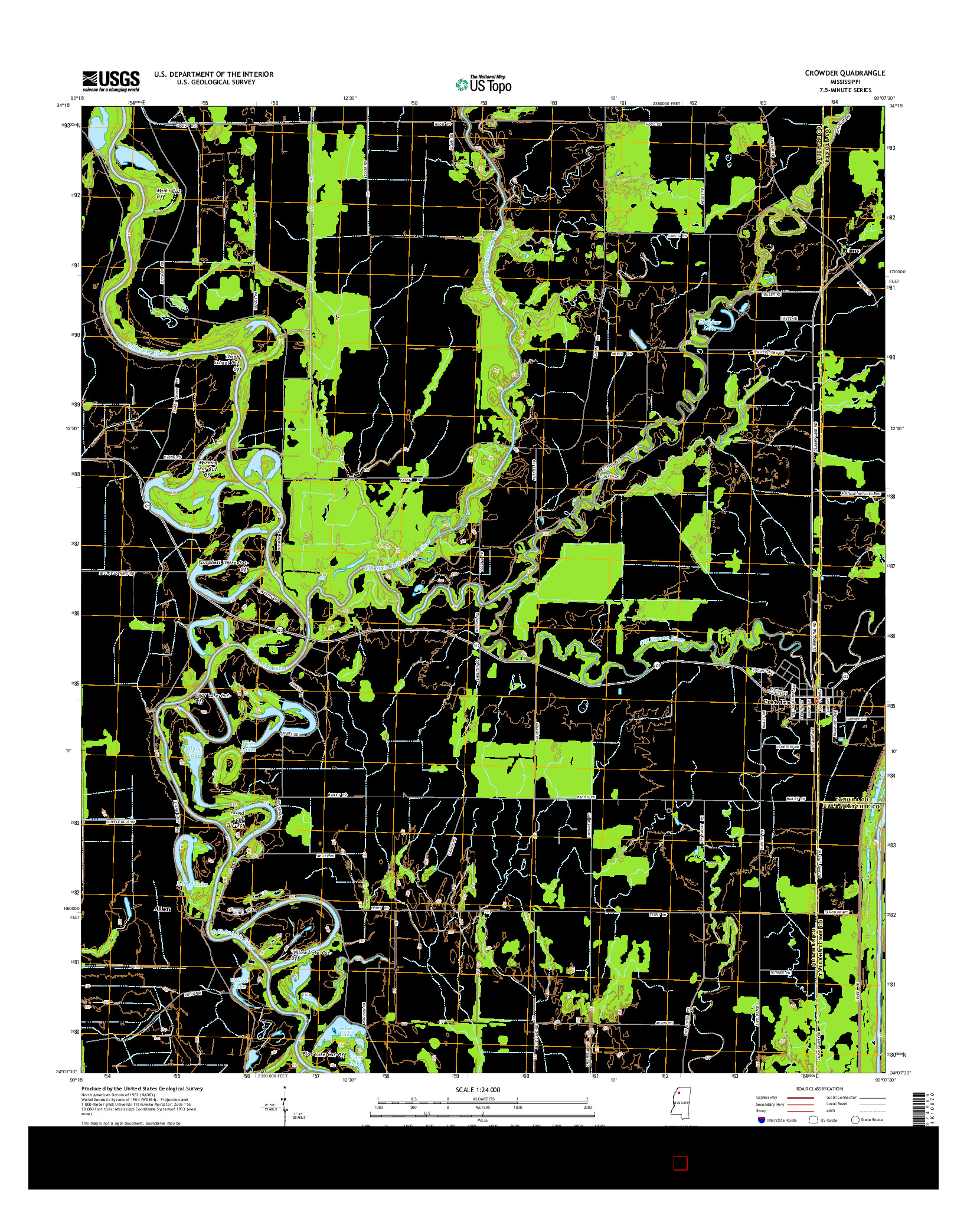 USGS US TOPO 7.5-MINUTE MAP FOR CROWDER, MS 2015