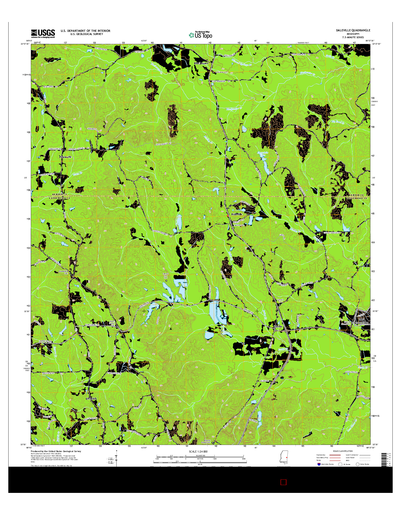 USGS US TOPO 7.5-MINUTE MAP FOR DALEVILLE, MS 2015