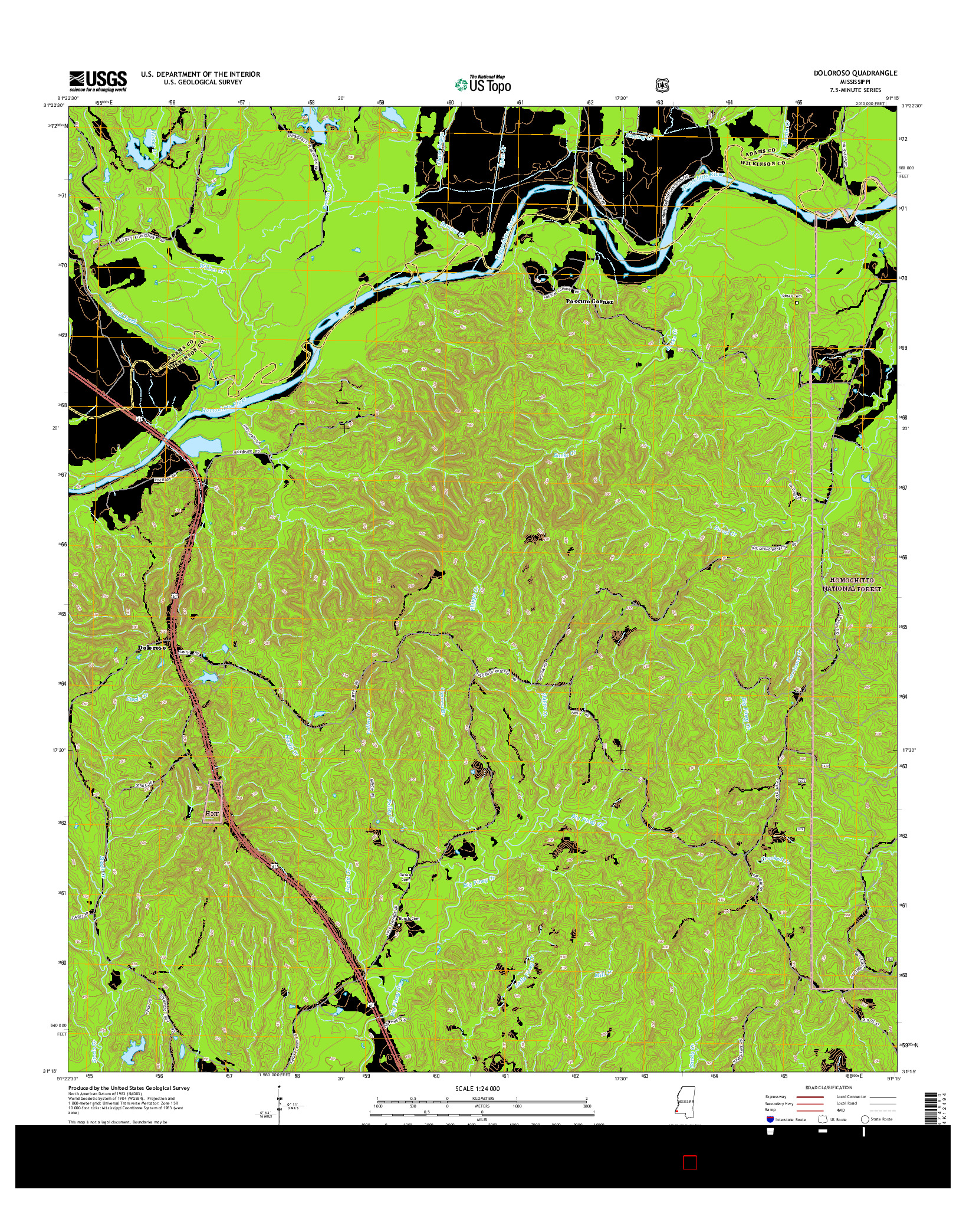 USGS US TOPO 7.5-MINUTE MAP FOR DOLOROSO, MS 2015