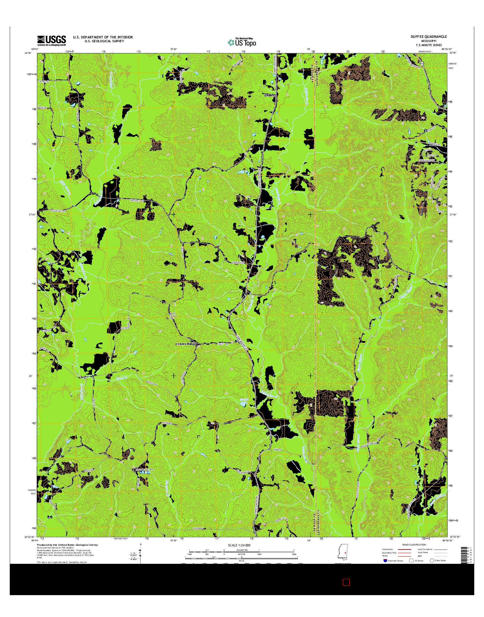 USGS US TOPO 7.5-MINUTE MAP FOR DUFFEE, MS 2015