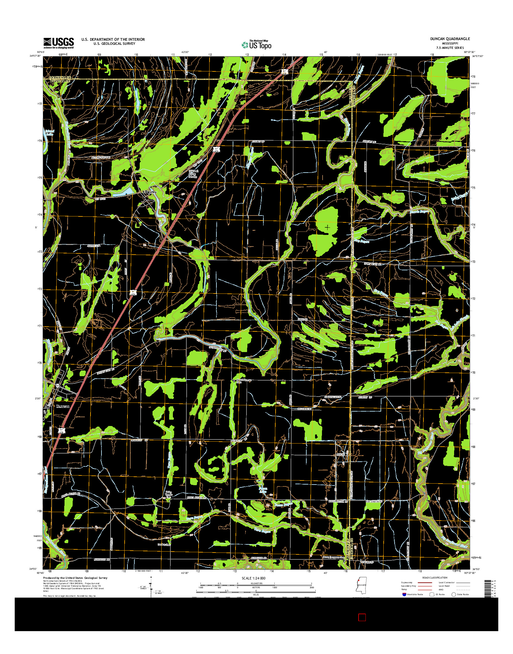 USGS US TOPO 7.5-MINUTE MAP FOR DUNCAN, MS 2015