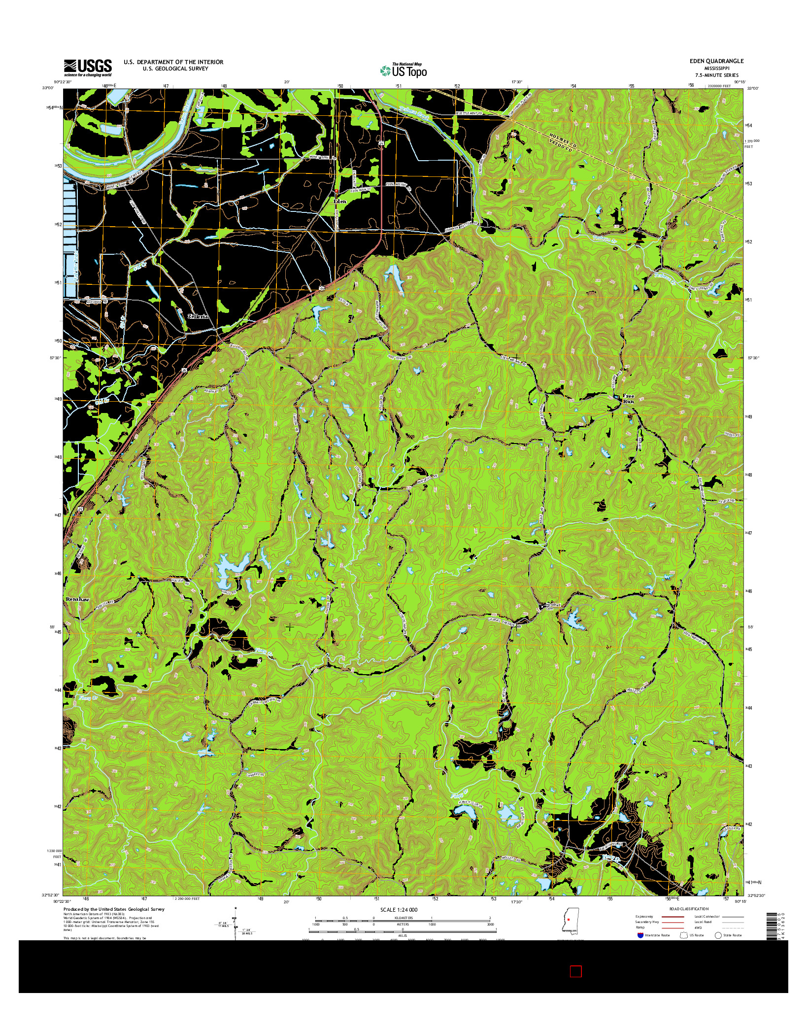 USGS US TOPO 7.5-MINUTE MAP FOR EDEN, MS 2015