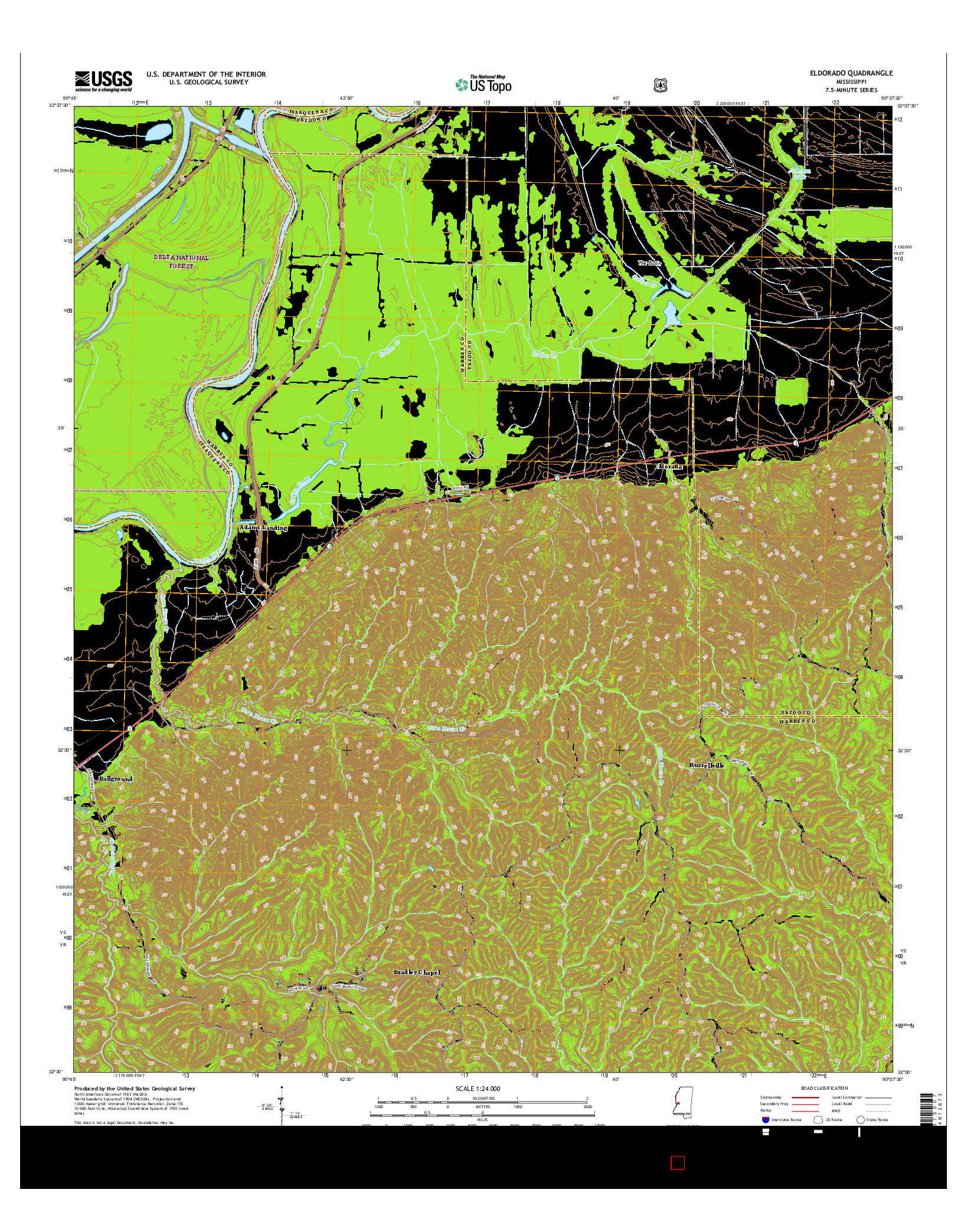 USGS US TOPO 7.5-MINUTE MAP FOR ELDORADO, MS 2015