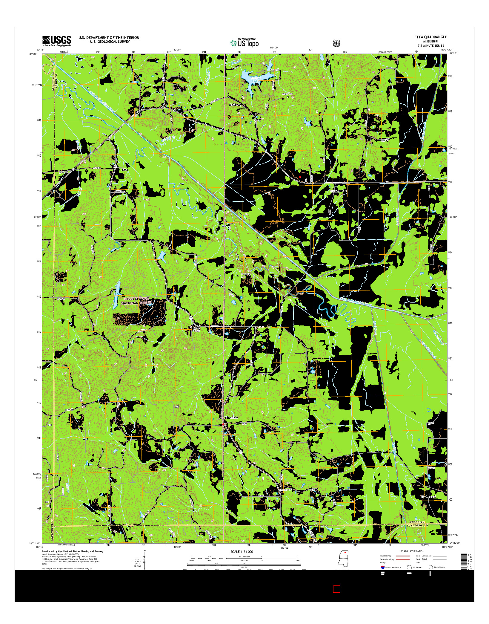 USGS US TOPO 7.5-MINUTE MAP FOR ETTA, MS 2015