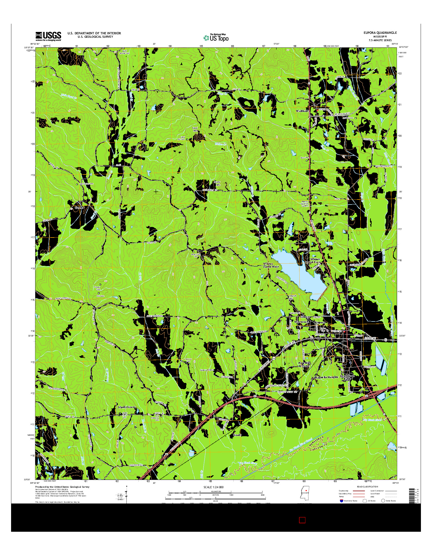 USGS US TOPO 7.5-MINUTE MAP FOR EUPORA, MS 2015