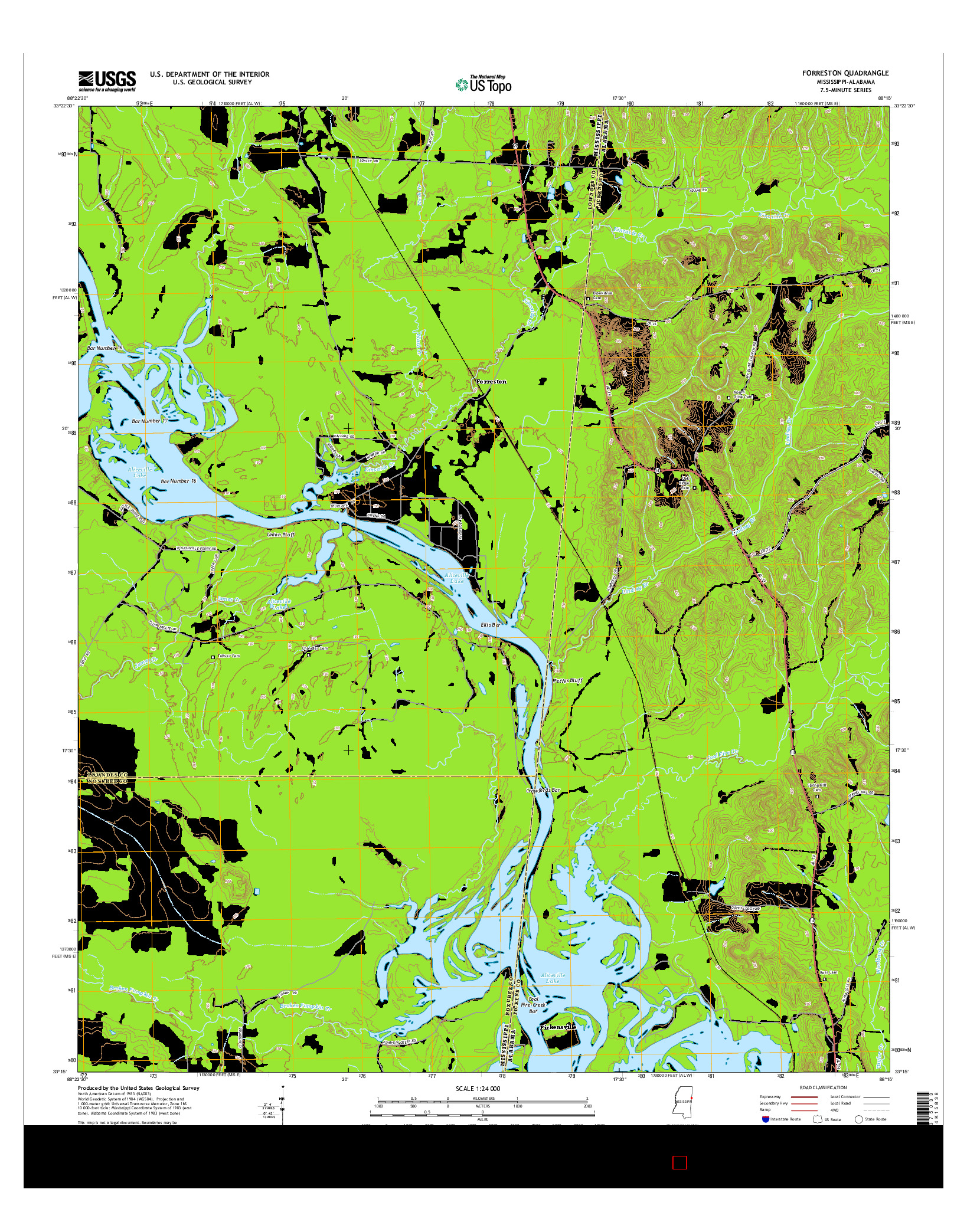 USGS US TOPO 7.5-MINUTE MAP FOR FORRESTON, MS-AL 2015