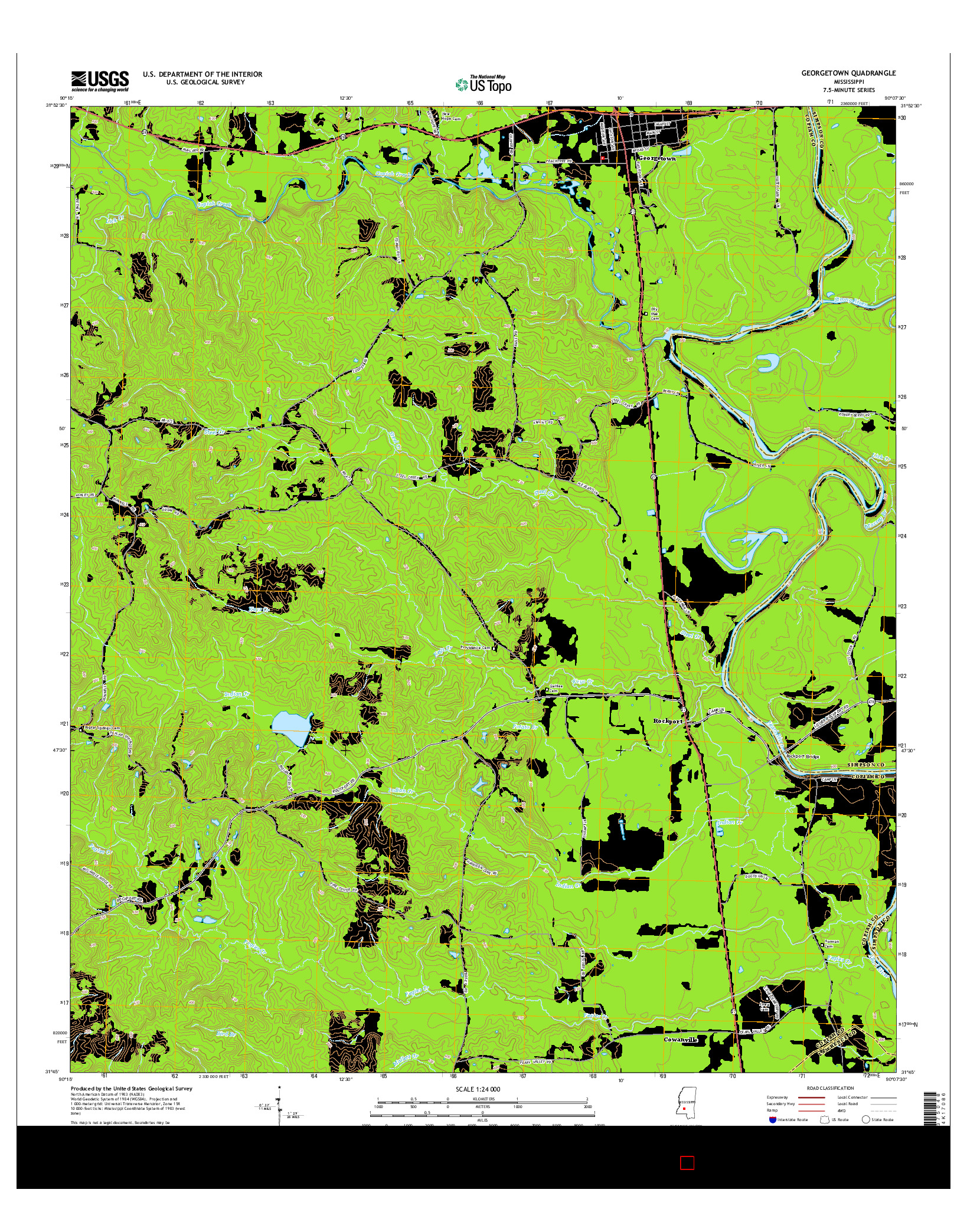 USGS US TOPO 7.5-MINUTE MAP FOR GEORGETOWN, MS 2015