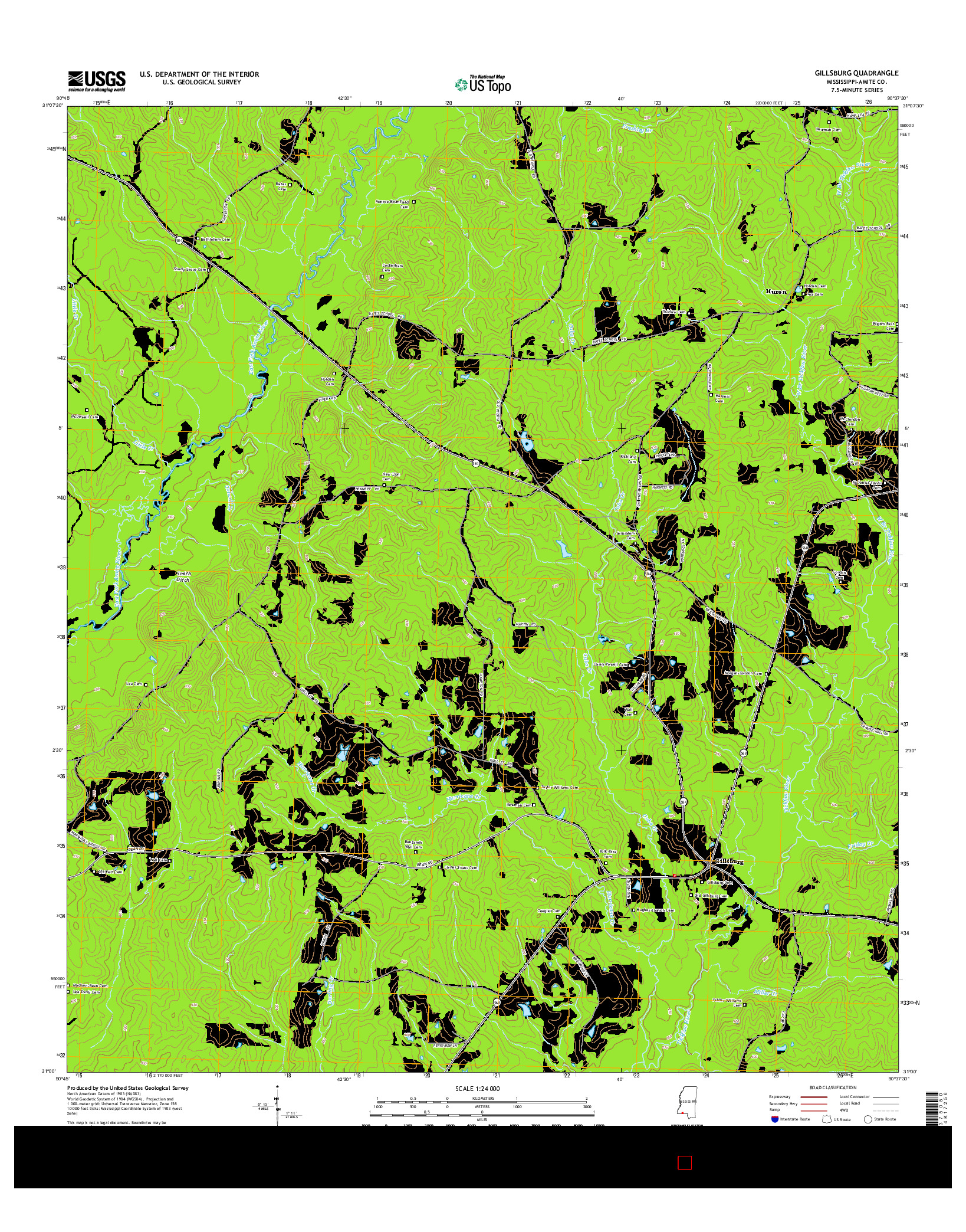 USGS US TOPO 7.5-MINUTE MAP FOR GILLSBURG, MS 2015