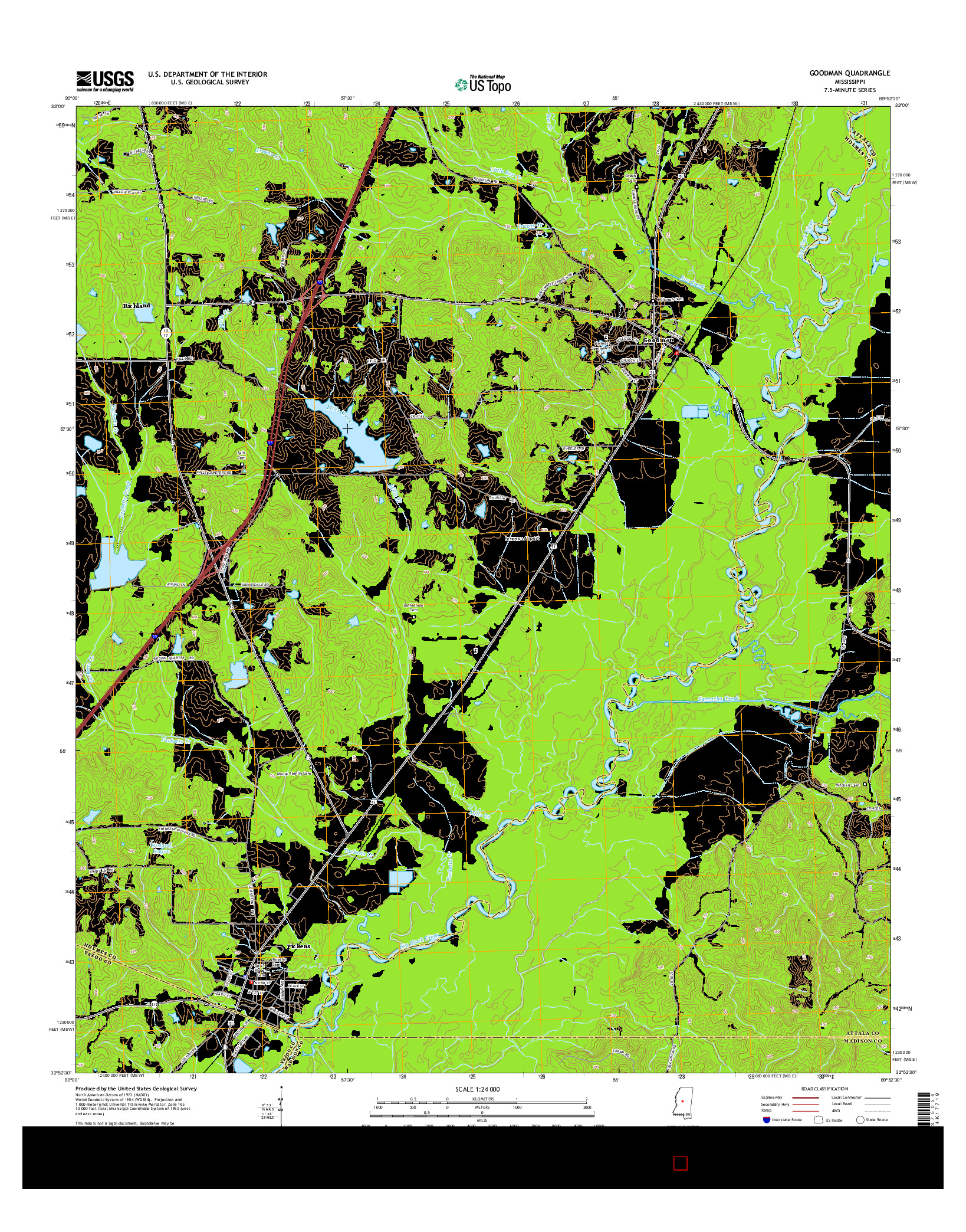 USGS US TOPO 7.5-MINUTE MAP FOR GOODMAN, MS 2015