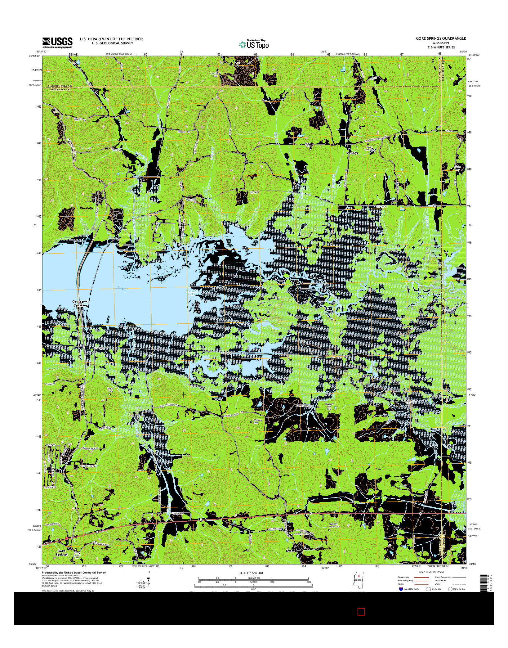 USGS US TOPO 7.5-MINUTE MAP FOR GORE SPRINGS, MS 2015