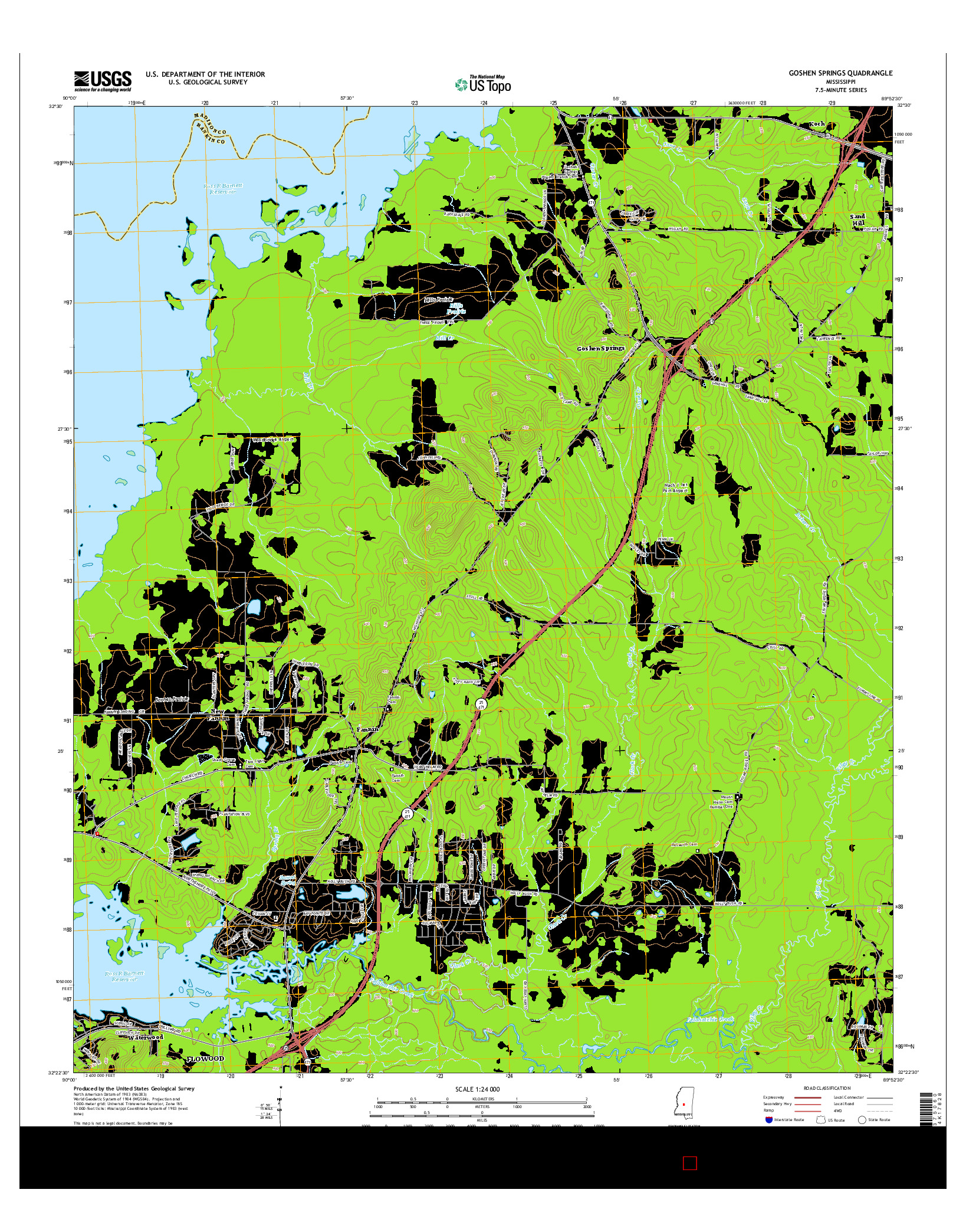 USGS US TOPO 7.5-MINUTE MAP FOR GOSHEN SPRINGS, MS 2015