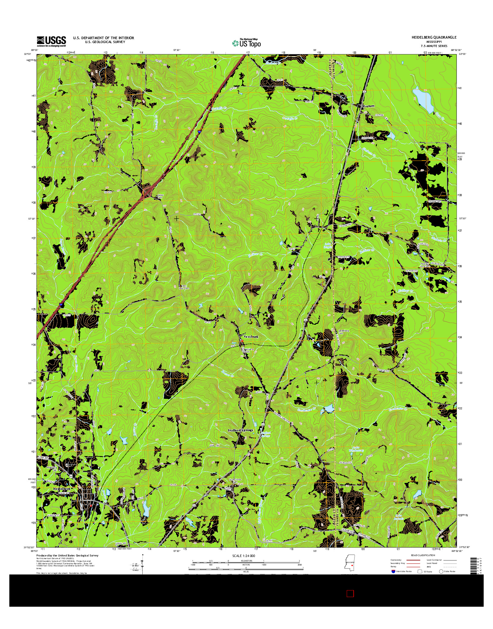 USGS US TOPO 7.5-MINUTE MAP FOR HEIDELBERG, MS 2015
