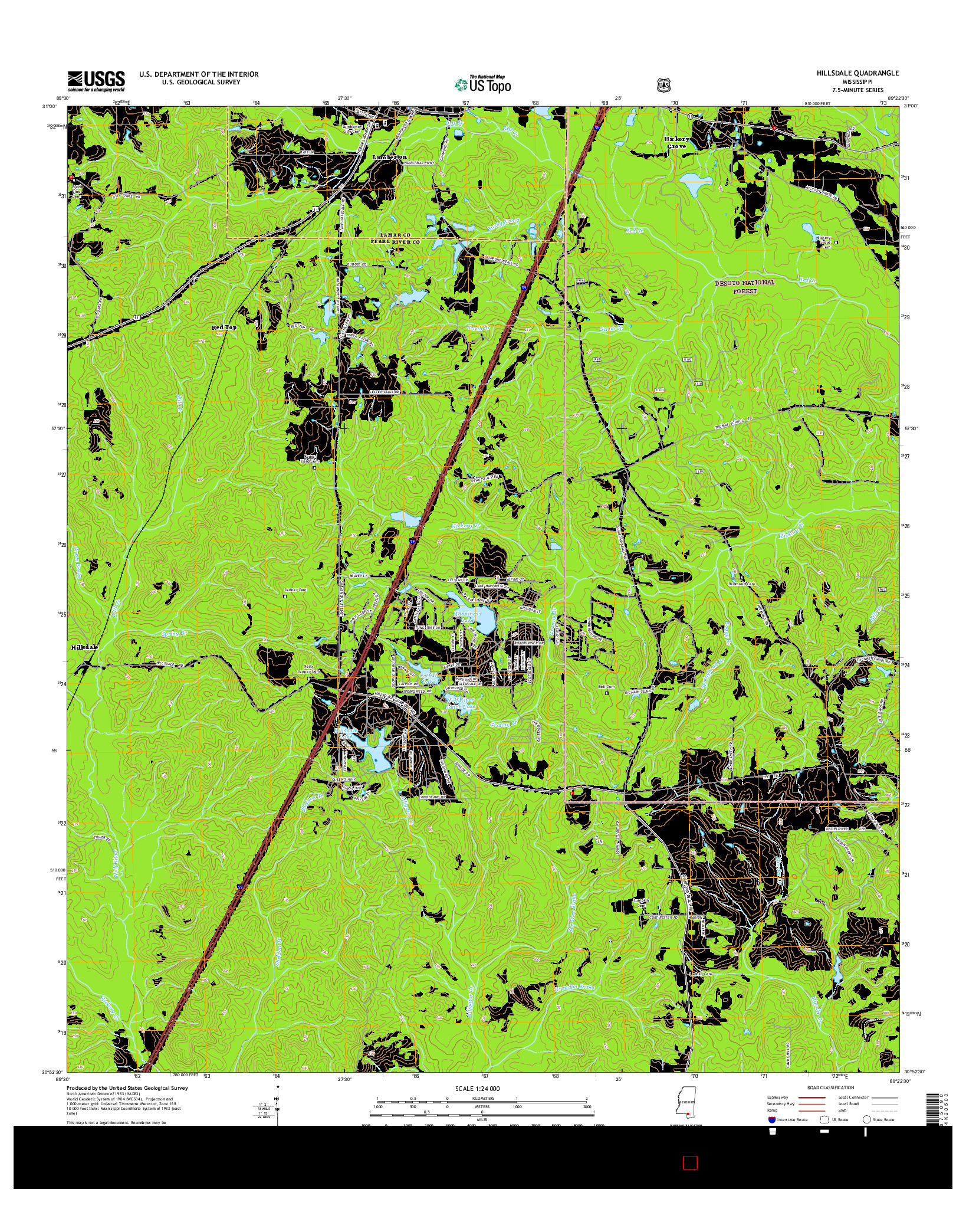 USGS US TOPO 7.5-MINUTE MAP FOR HILLSDALE, MS 2015