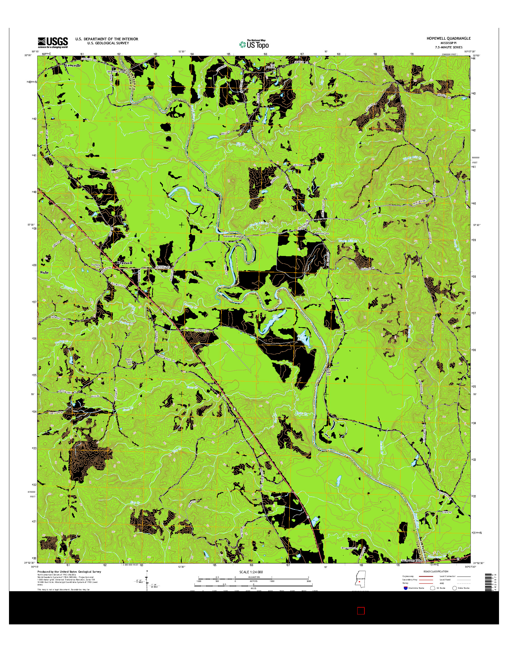 USGS US TOPO 7.5-MINUTE MAP FOR HOPEWELL, MS 2015