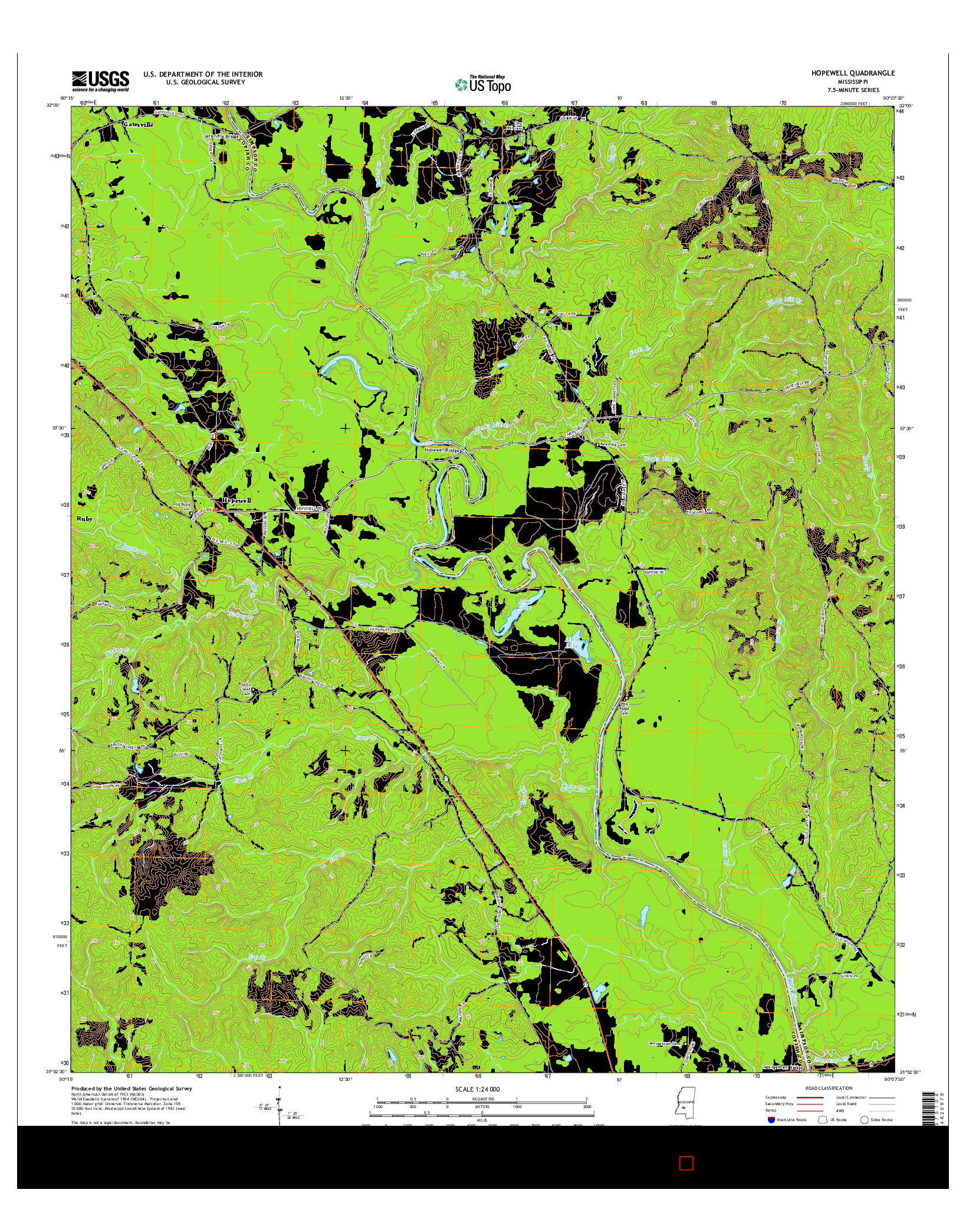 USGS US TOPO 7.5-MINUTE MAP FOR HOPEWELL, MS 2015