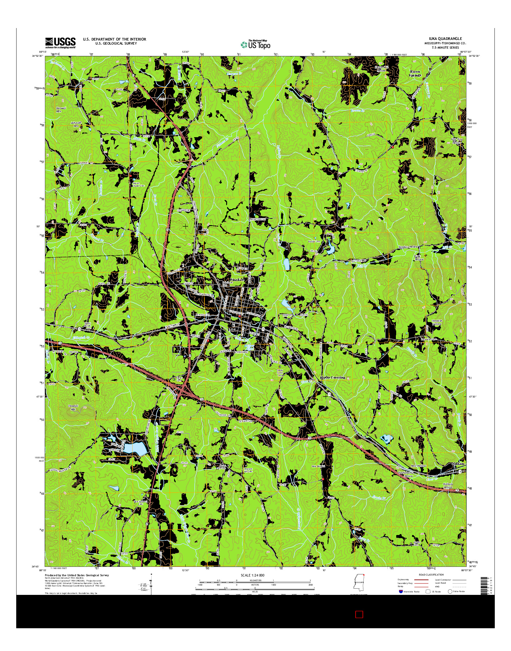 USGS US TOPO 7.5-MINUTE MAP FOR IUKA, MS 2015