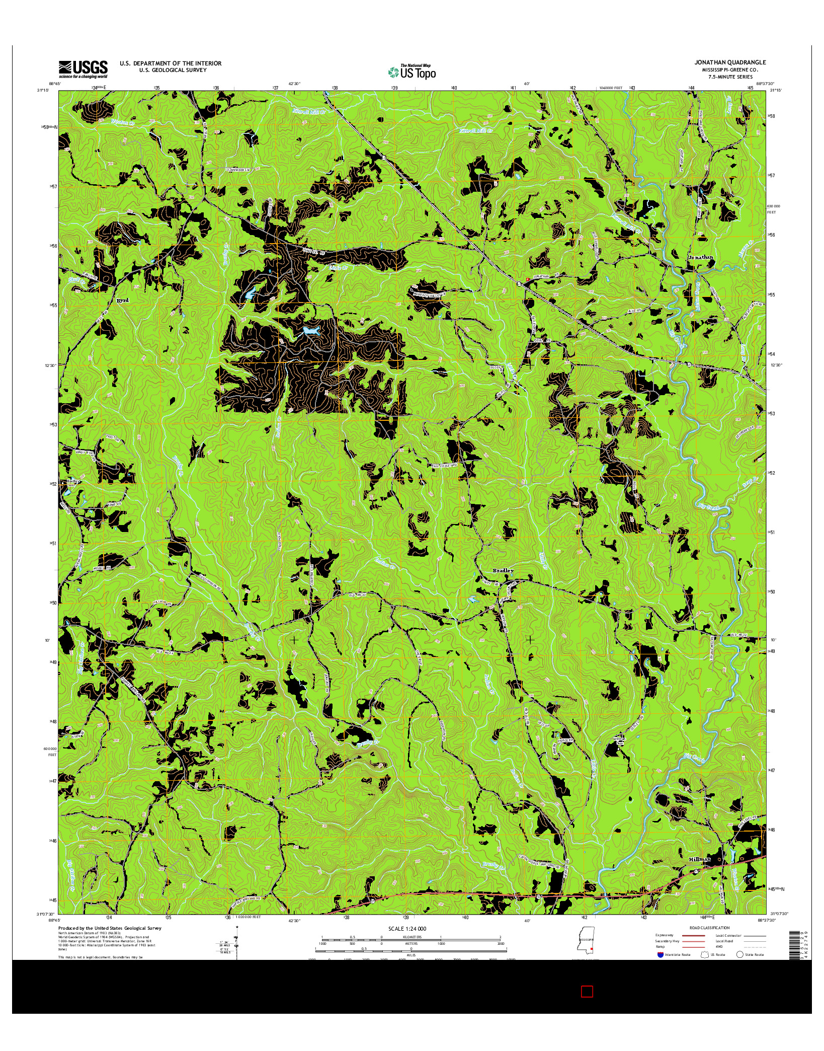 USGS US TOPO 7.5-MINUTE MAP FOR JONATHAN, MS 2015