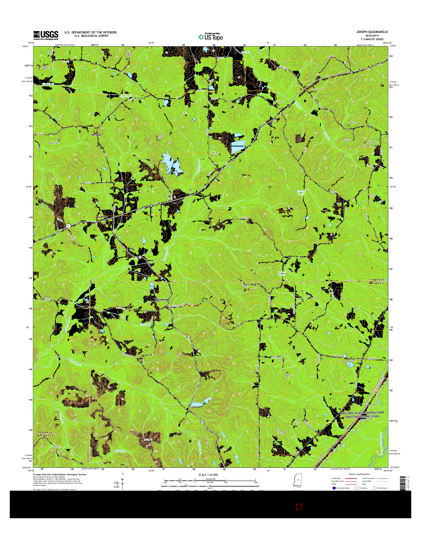 USGS US TOPO 7.5-MINUTE MAP FOR JOSEPH, MS 2015