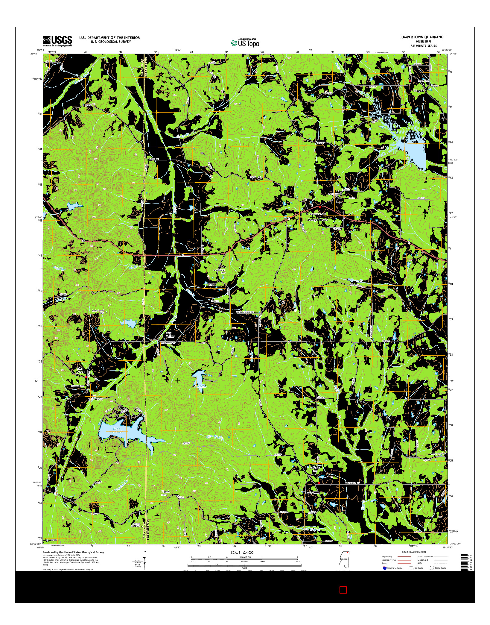 USGS US TOPO 7.5-MINUTE MAP FOR JUMPERTOWN, MS 2015