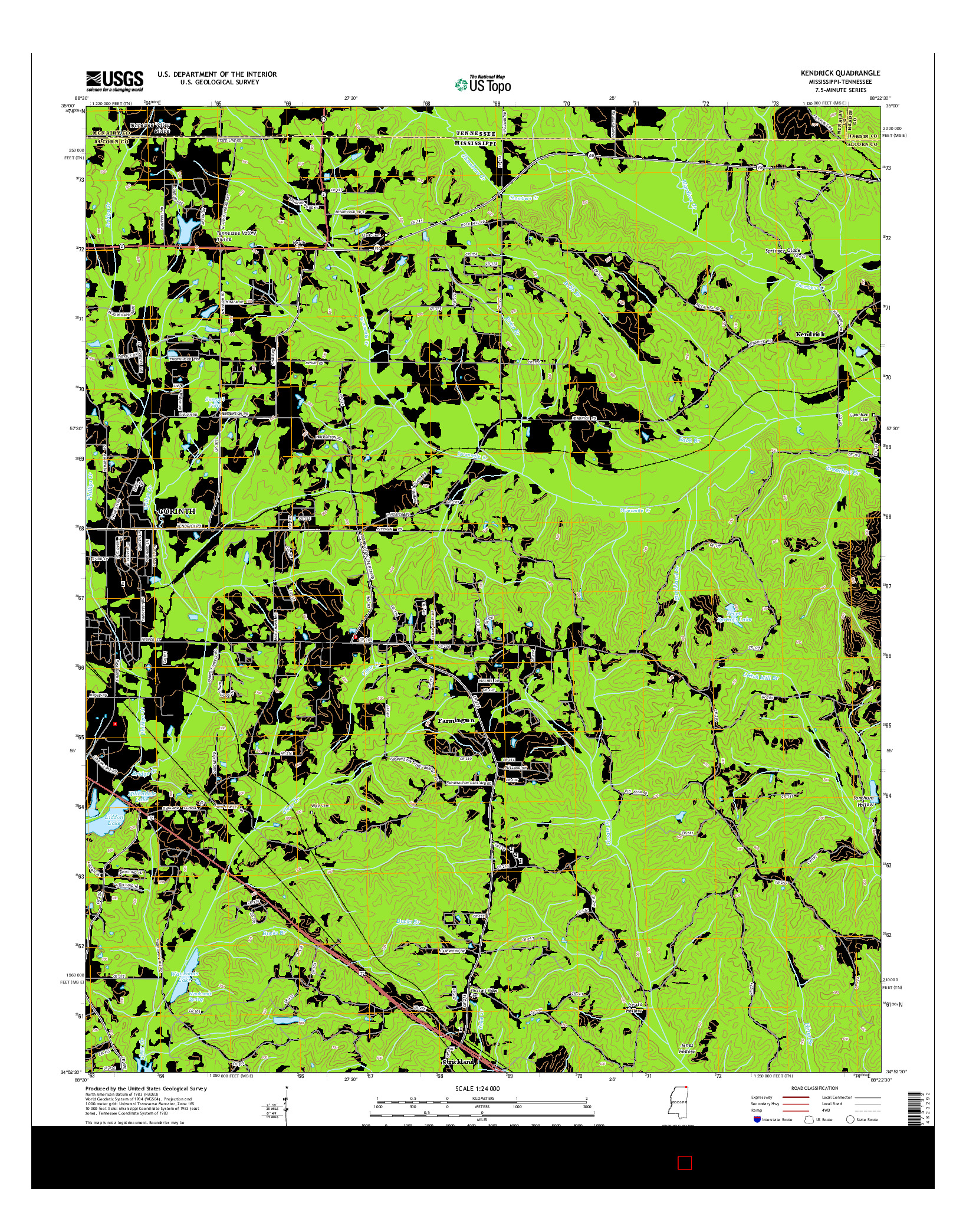 USGS US TOPO 7.5-MINUTE MAP FOR KENDRICK, MS-TN 2015