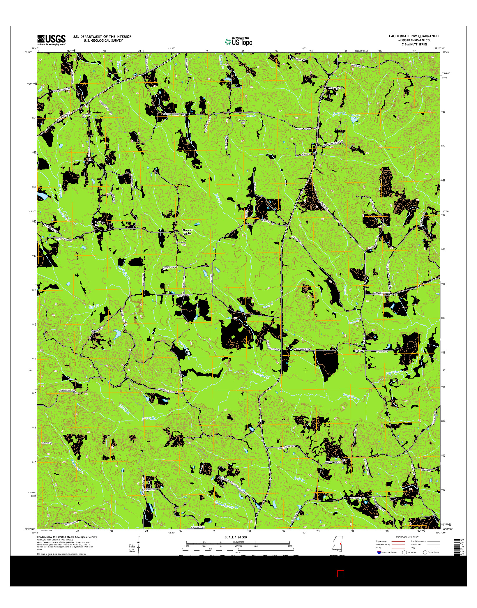 USGS US TOPO 7.5-MINUTE MAP FOR LAUDERDALE NW, MS 2015