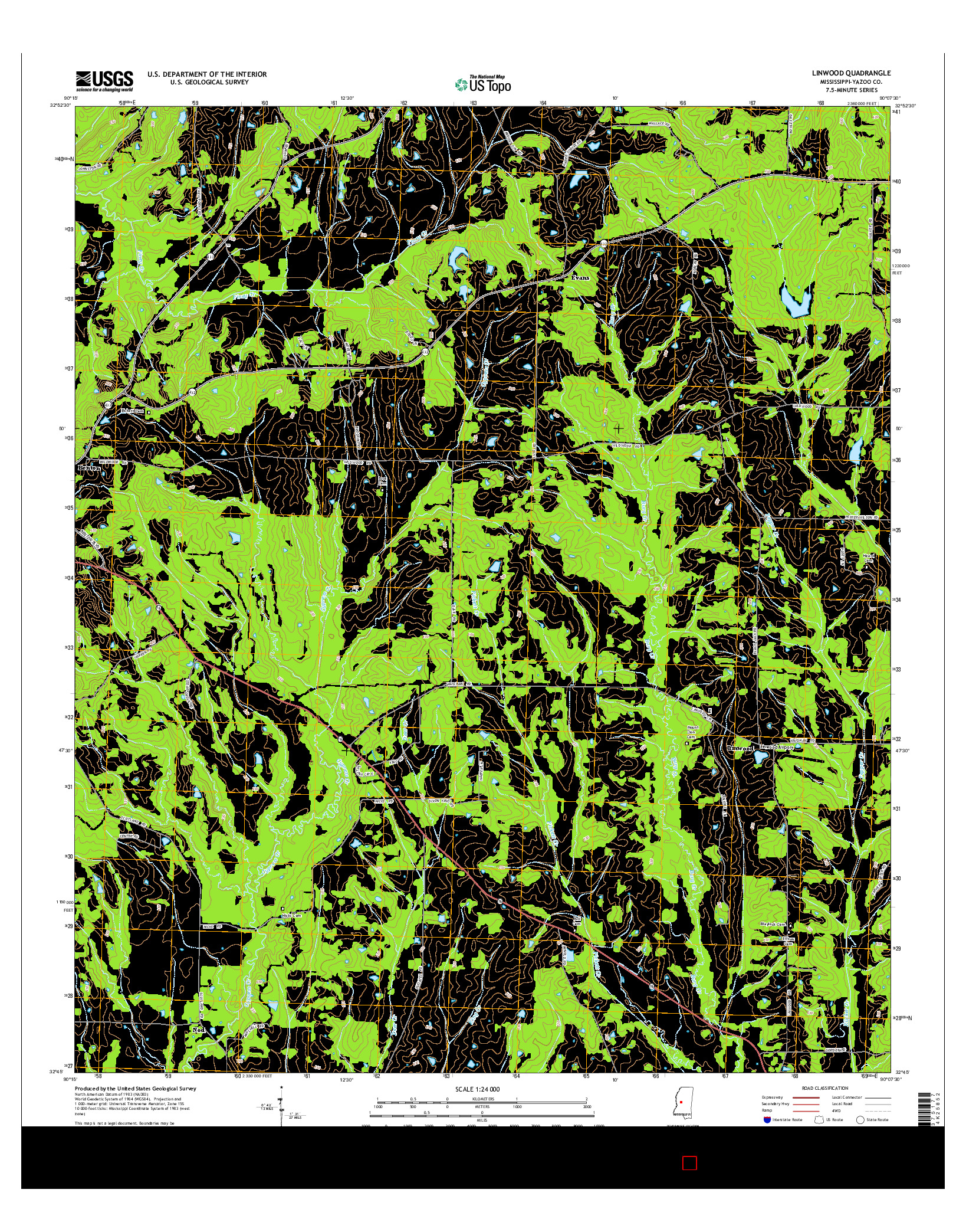 USGS US TOPO 7.5-MINUTE MAP FOR LINWOOD, MS 2015