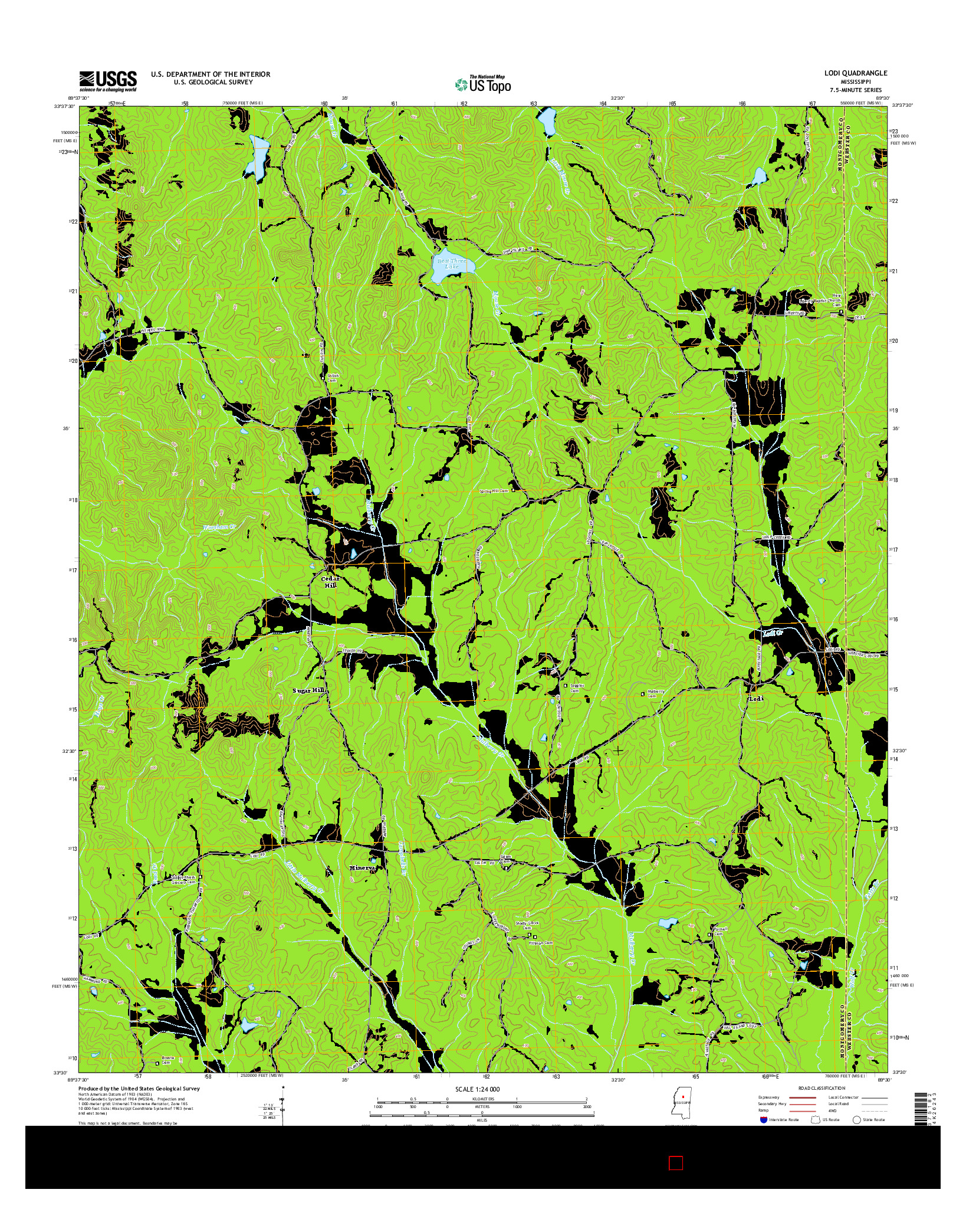 USGS US TOPO 7.5-MINUTE MAP FOR LODI, MS 2015