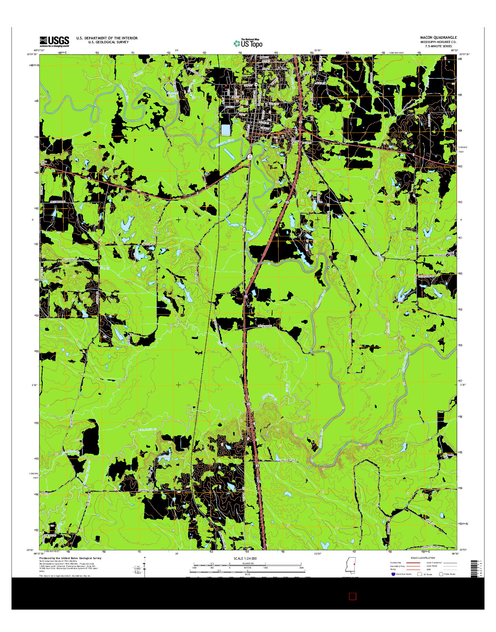 USGS US TOPO 7.5-MINUTE MAP FOR MACON, MS 2015