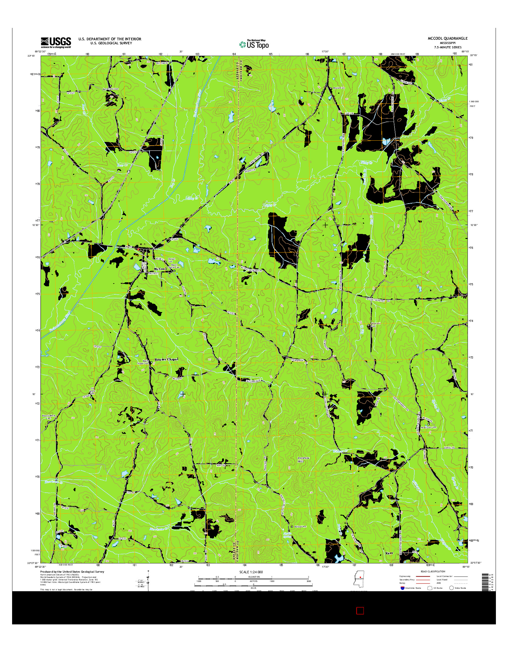 USGS US TOPO 7.5-MINUTE MAP FOR MCCOOL, MS 2015