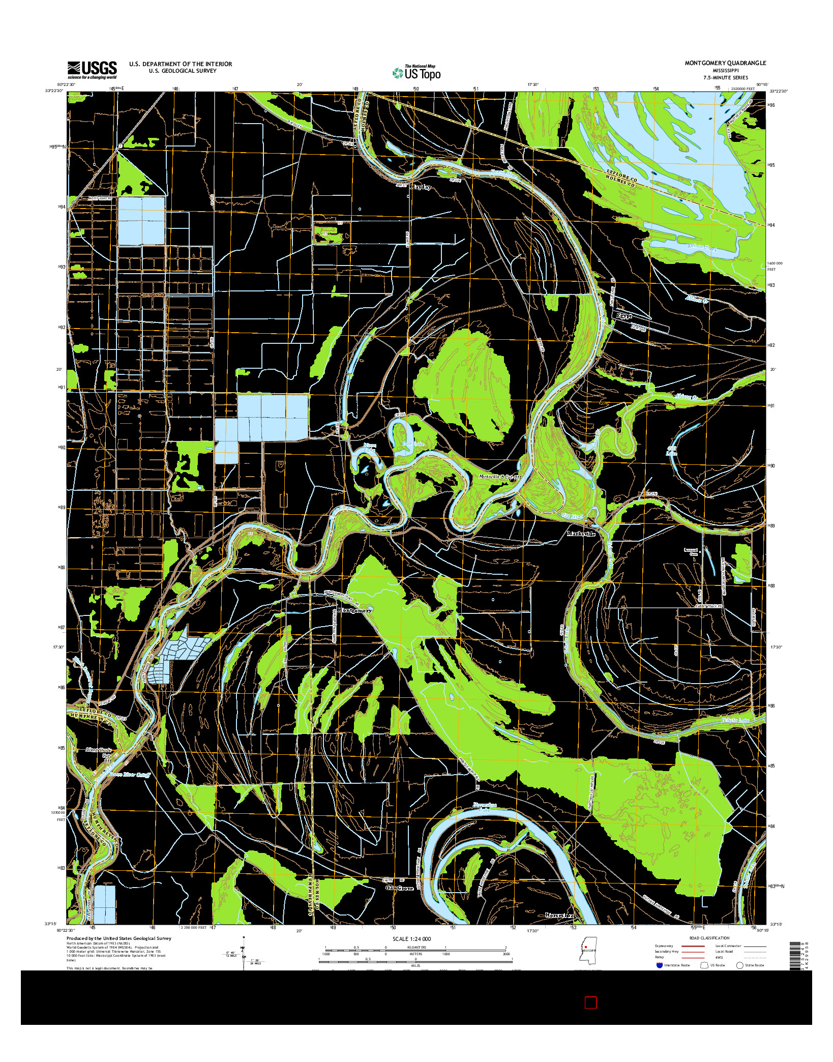 USGS US TOPO 7.5-MINUTE MAP FOR MONTGOMERY, MS 2015