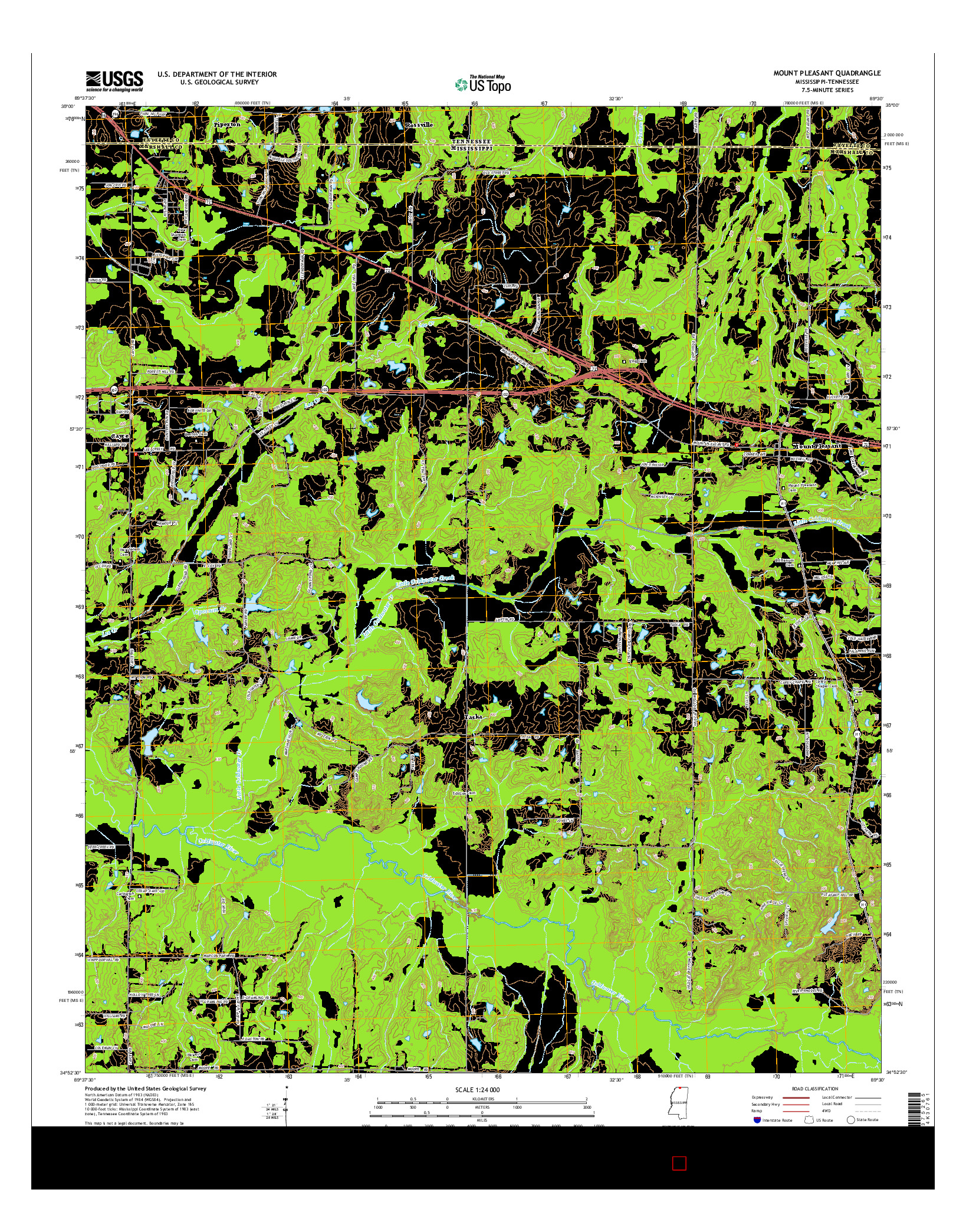 USGS US TOPO 7.5-MINUTE MAP FOR MOUNT PLEASANT, MS-TN 2015