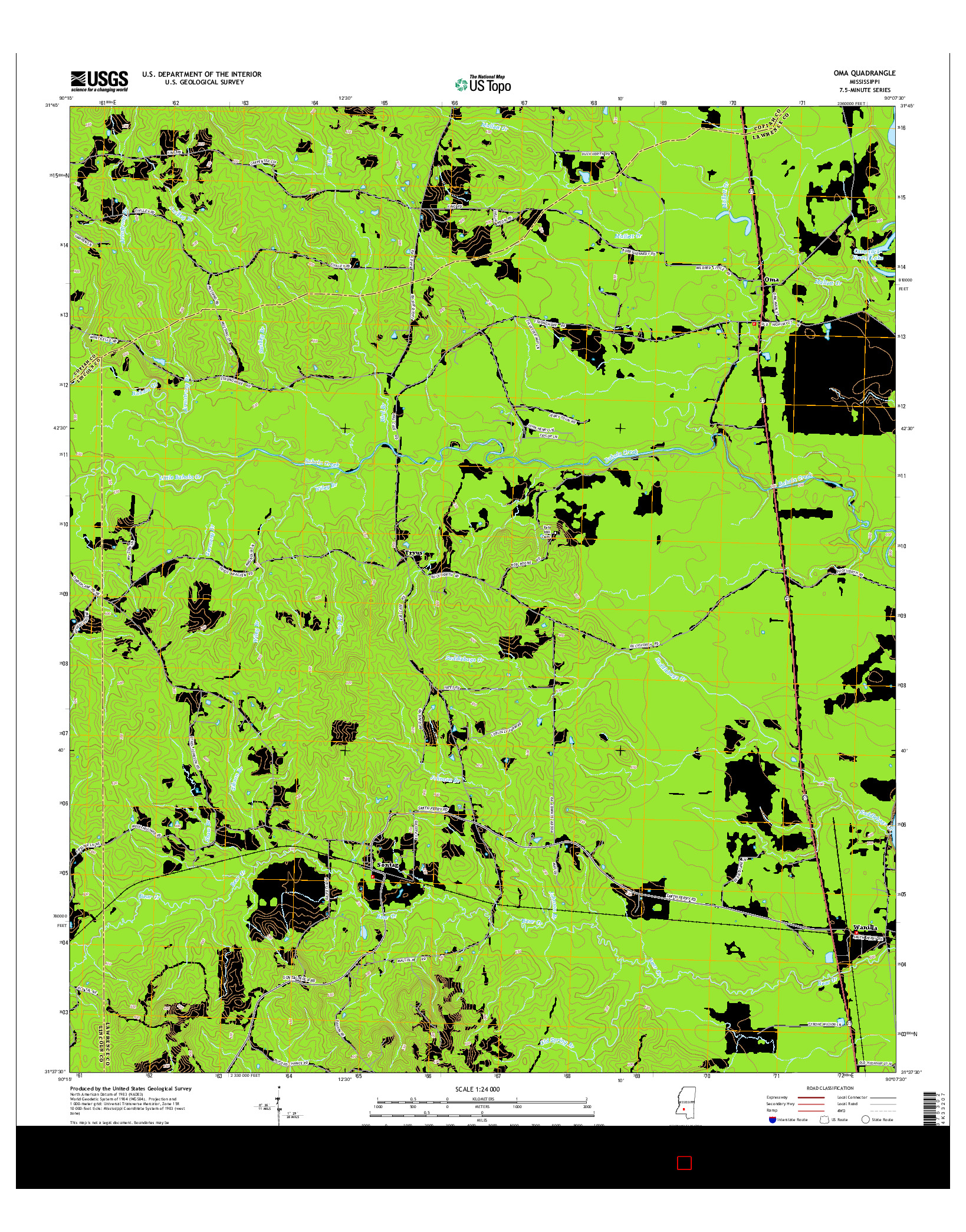 USGS US TOPO 7.5-MINUTE MAP FOR OMA, MS 2015