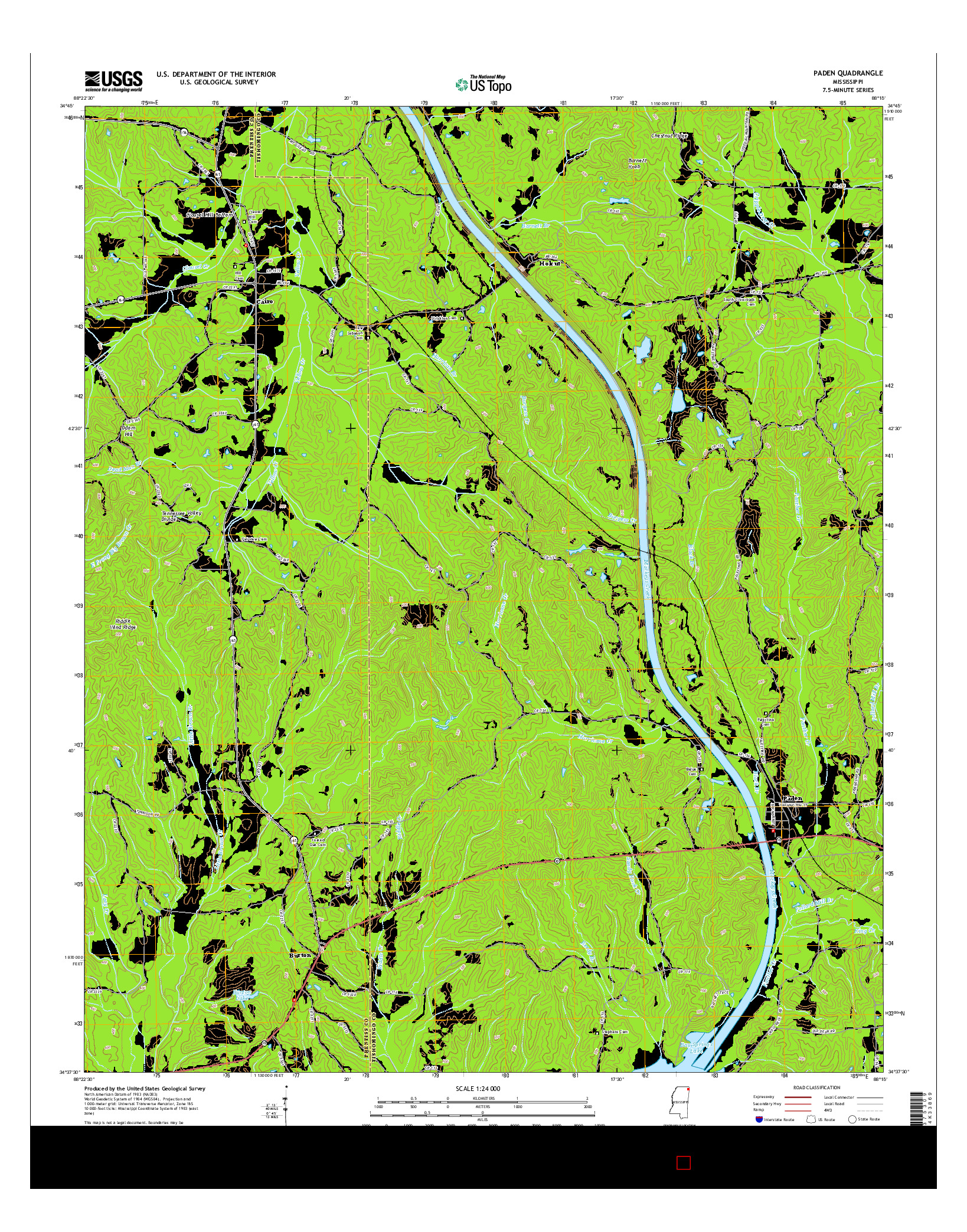 USGS US TOPO 7.5-MINUTE MAP FOR PADEN, MS 2015