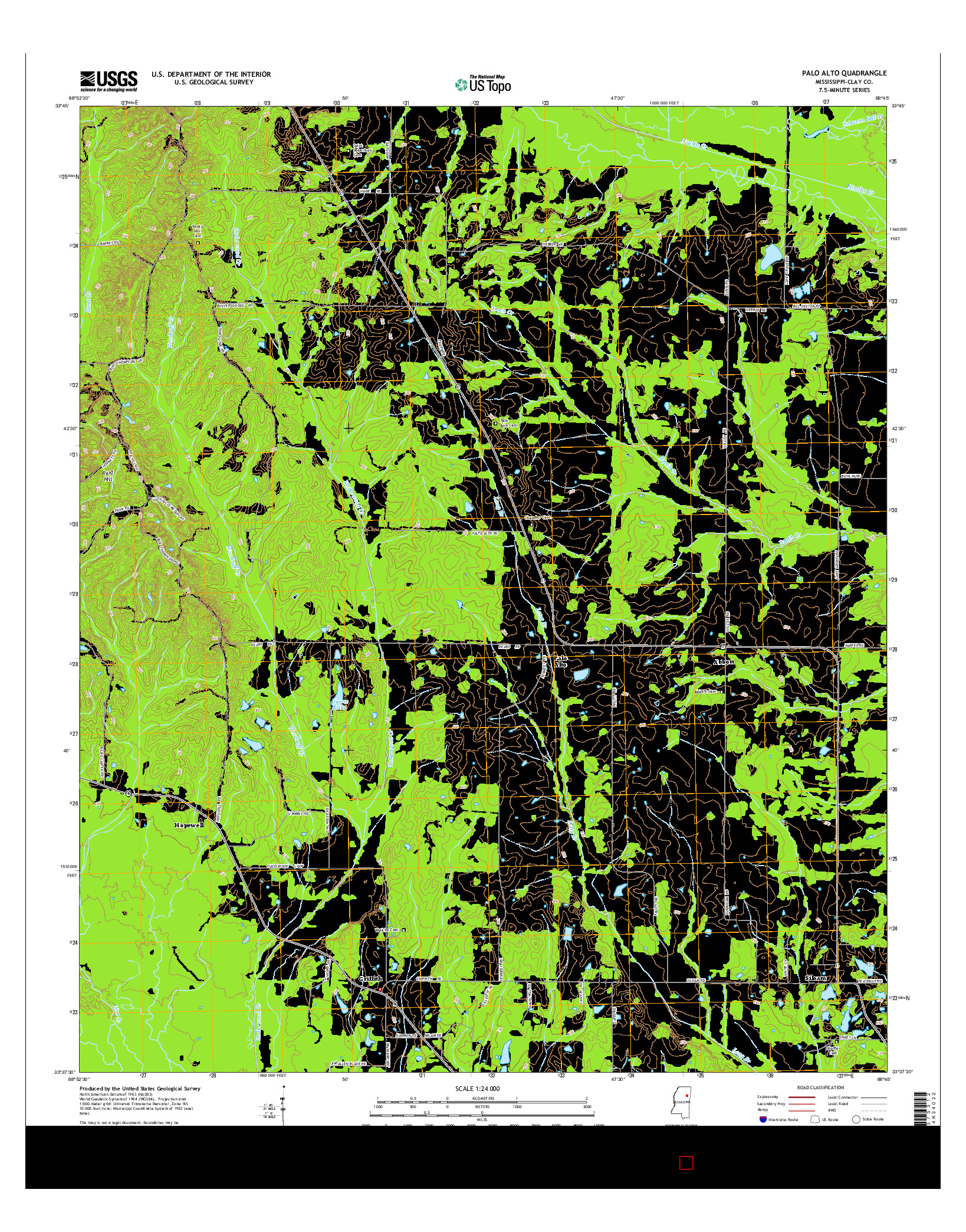 USGS US TOPO 7.5-MINUTE MAP FOR PALO ALTO, MS 2015