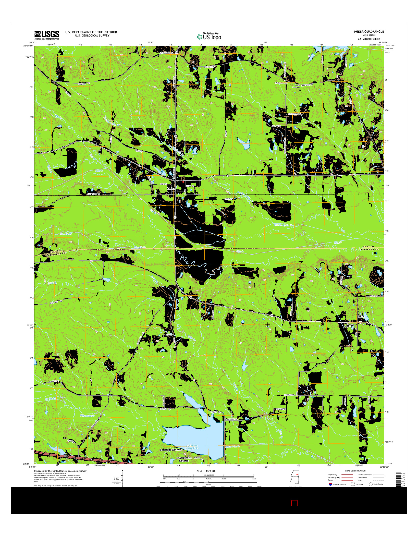USGS US TOPO 7.5-MINUTE MAP FOR PHEBA, MS 2015