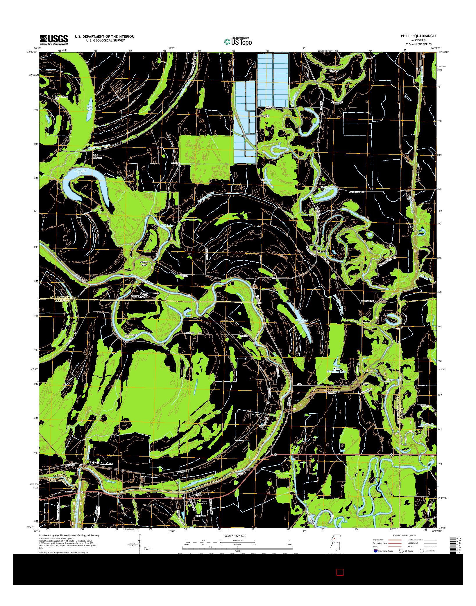 USGS US TOPO 7.5-MINUTE MAP FOR PHILIPP, MS 2015