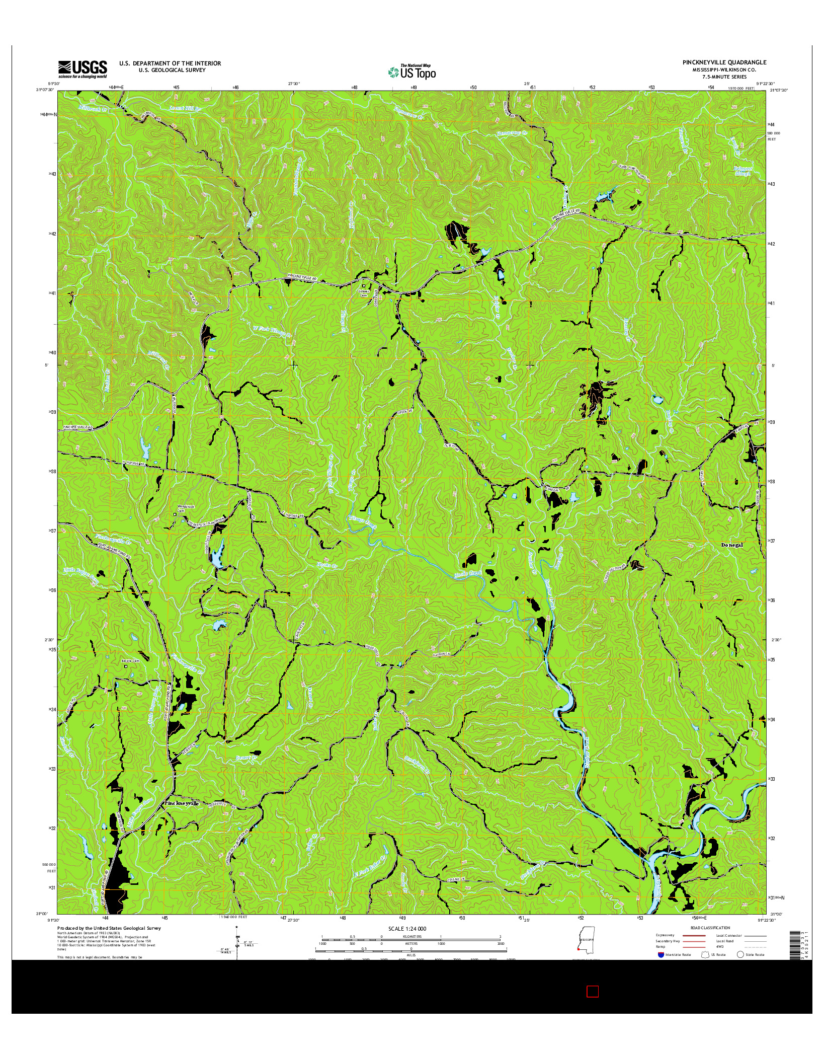 USGS US TOPO 7.5-MINUTE MAP FOR PINCKNEYVILLE, MS 2015