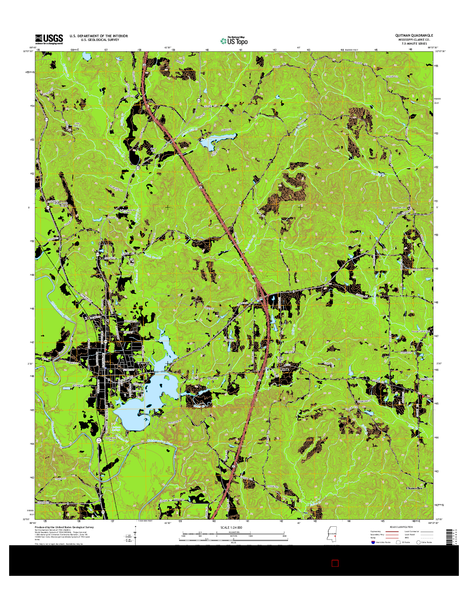 USGS US TOPO 7.5-MINUTE MAP FOR QUITMAN, MS 2015
