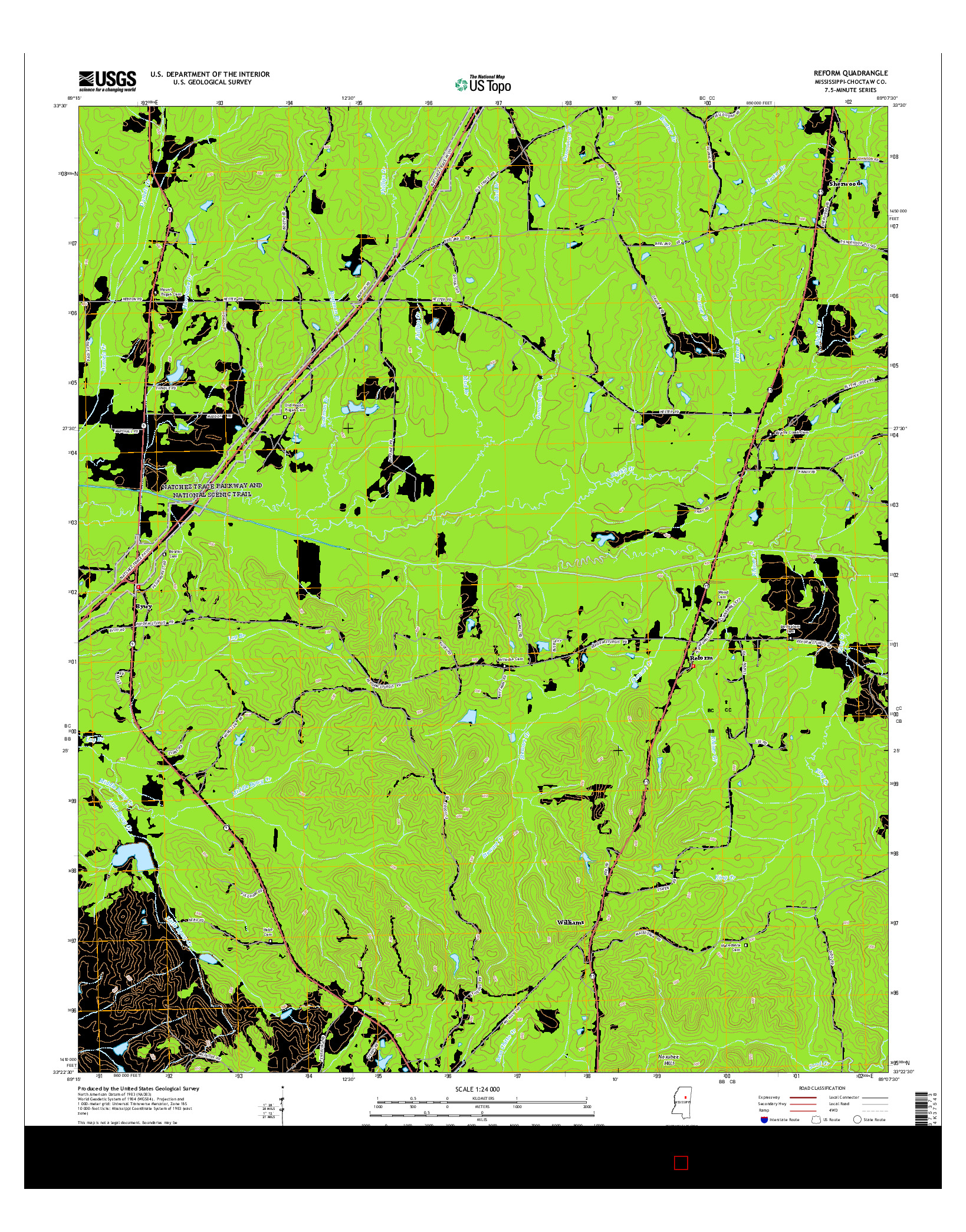 USGS US TOPO 7.5-MINUTE MAP FOR REFORM, MS 2015