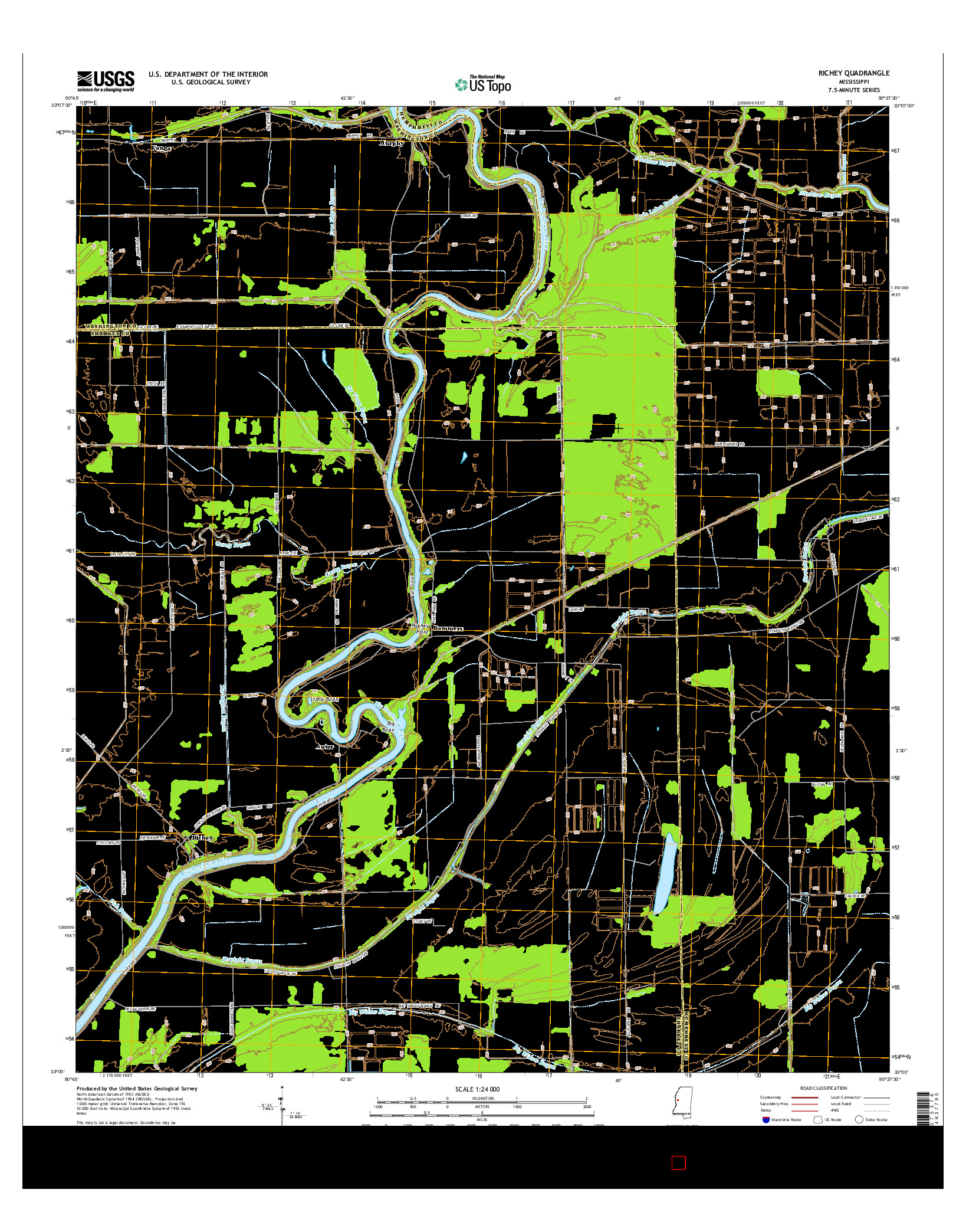 USGS US TOPO 7.5-MINUTE MAP FOR RICHEY, MS 2015