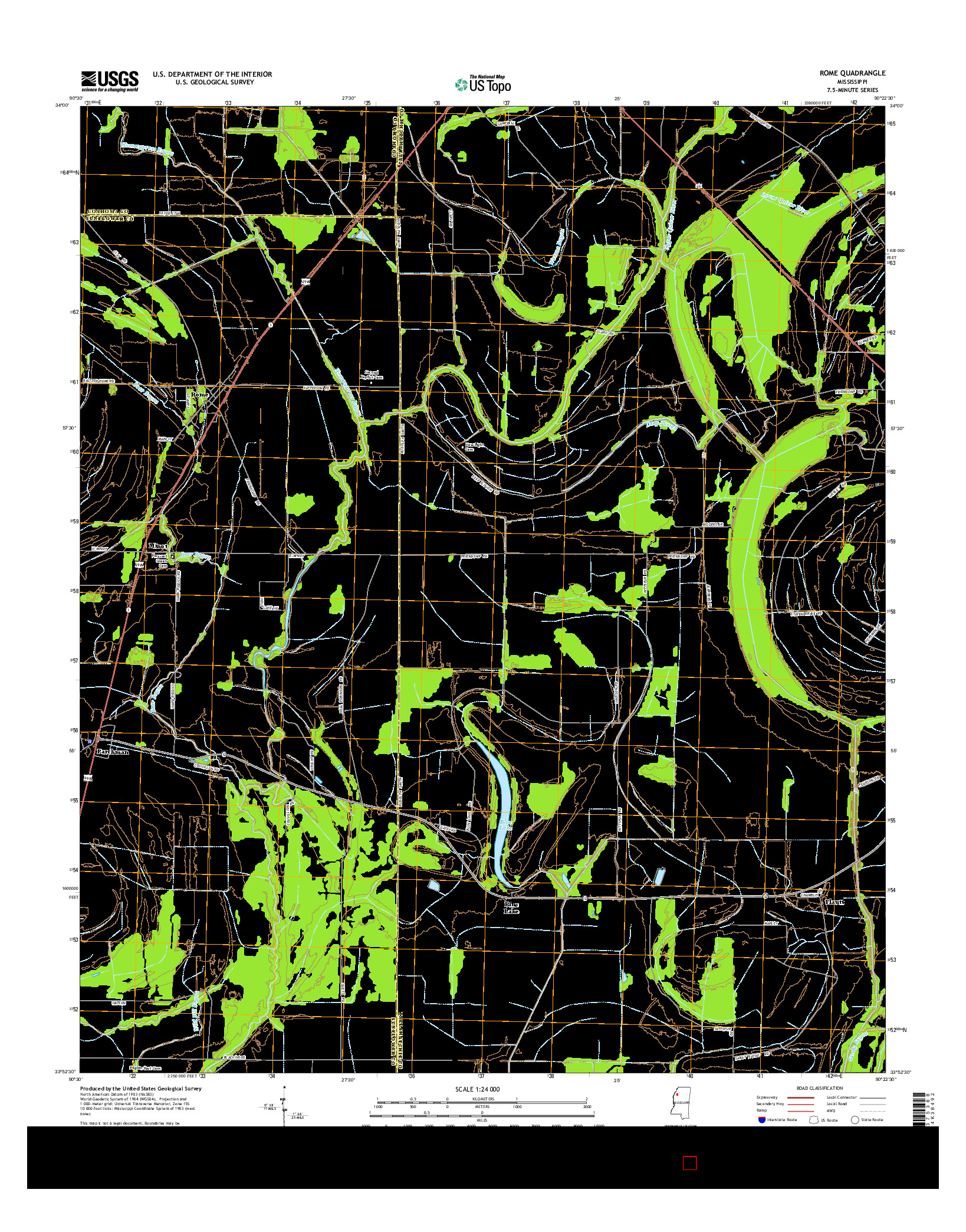 USGS US TOPO 7.5-MINUTE MAP FOR ROME, MS 2015