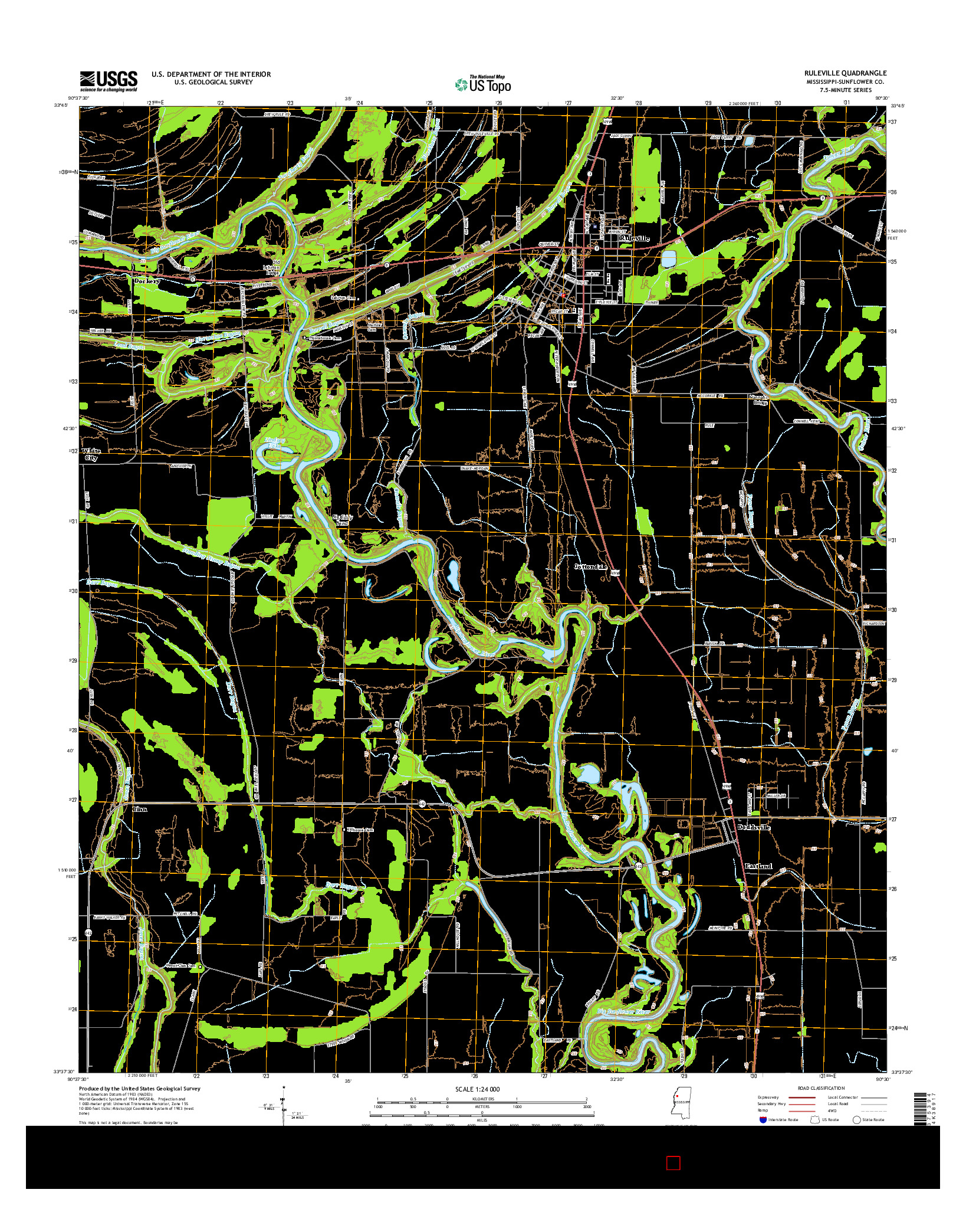 USGS US TOPO 7.5-MINUTE MAP FOR RULEVILLE, MS 2015