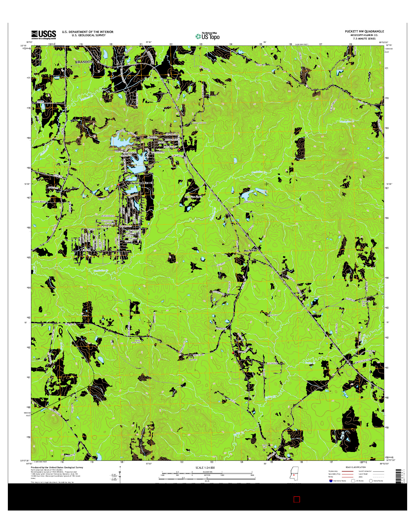 USGS US TOPO 7.5-MINUTE MAP FOR PUCKETT NW, MS 2015