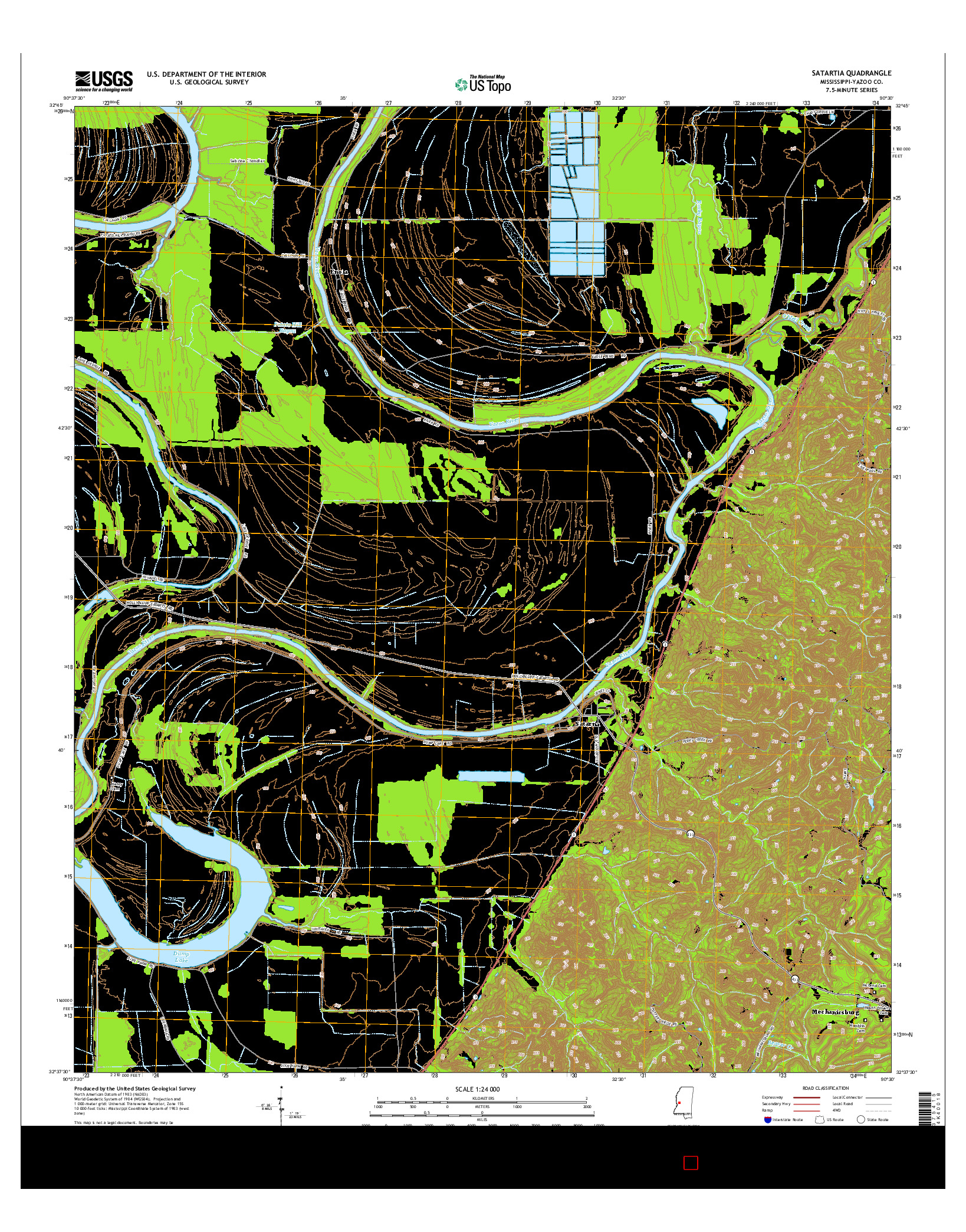 USGS US TOPO 7.5-MINUTE MAP FOR SATARTIA, MS 2015