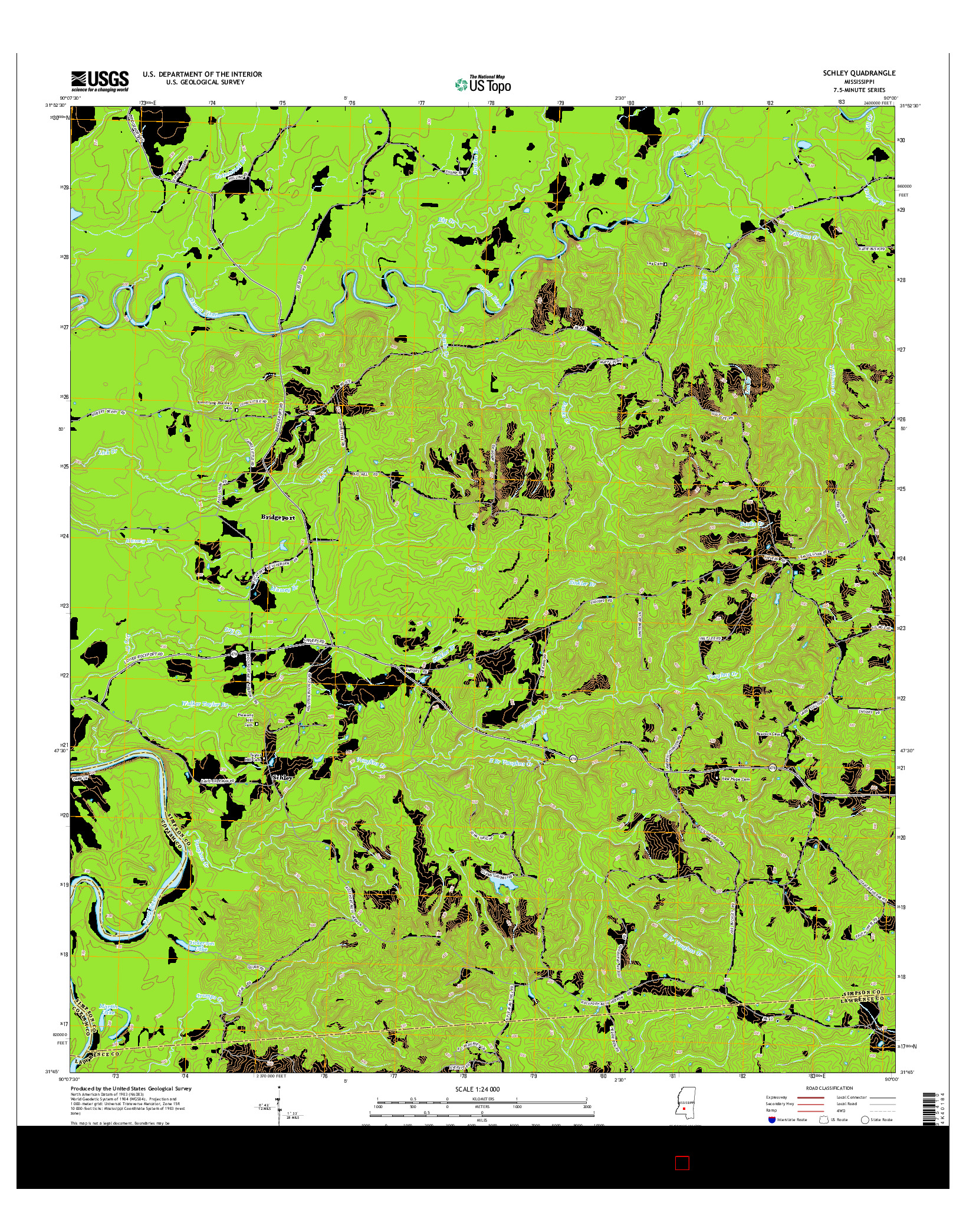 USGS US TOPO 7.5-MINUTE MAP FOR SCHLEY, MS 2015