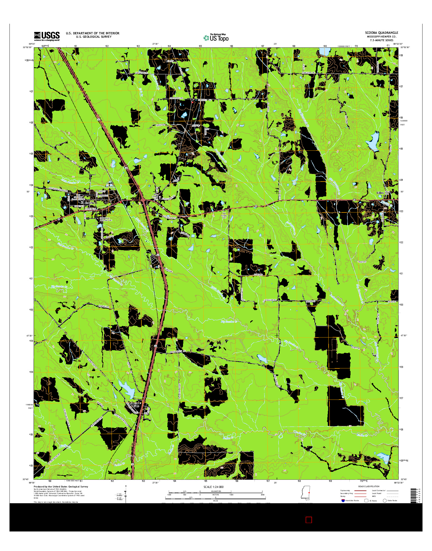 USGS US TOPO 7.5-MINUTE MAP FOR SCOOBA, MS 2015