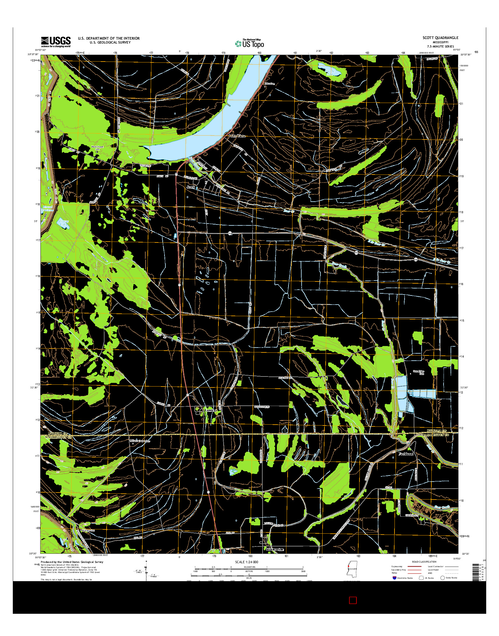 USGS US TOPO 7.5-MINUTE MAP FOR SCOTT, MS 2015